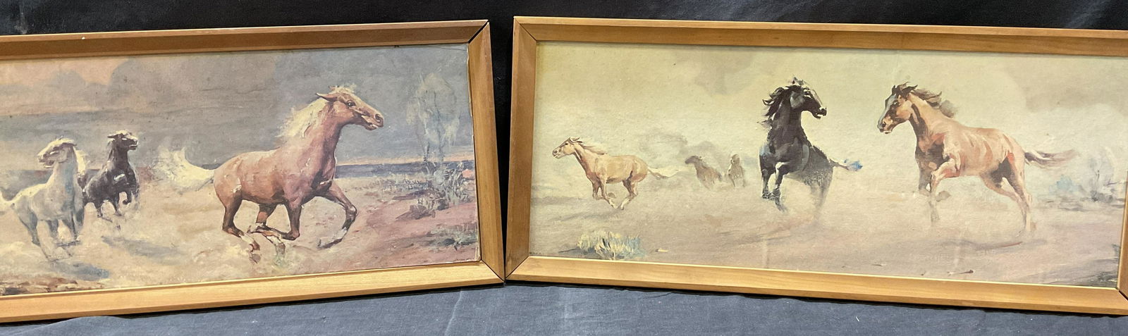 Pair Wild Horses Framed Lithographs (1 of 7)