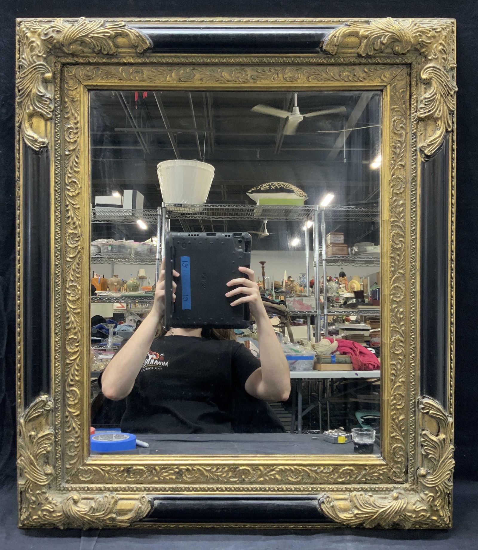 Art Nouveau Style Wooden Wall Mirror (1 of 6)