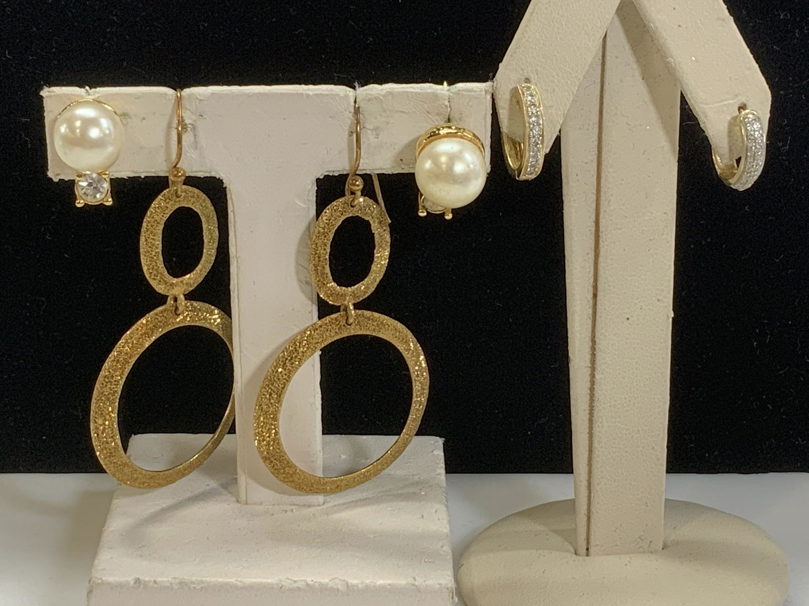 18k Gold & Pave Diamond Huggie earrings, more (1 of 8)