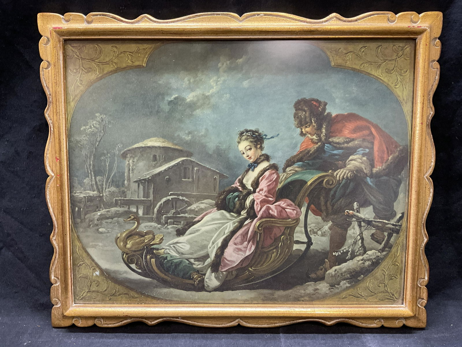Framed Boucher Winter Lithograph (1 of 6)