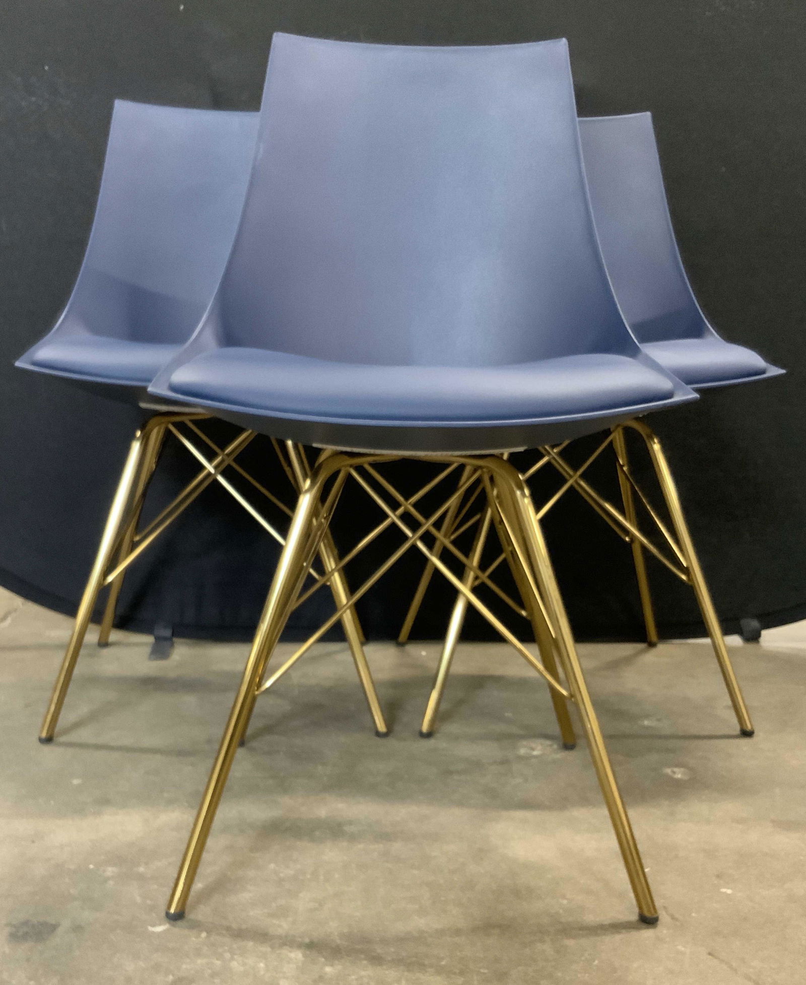 3 OFFICE STAR PRODUCTIONS Navy Faux Leather Chairs (1 of 11)