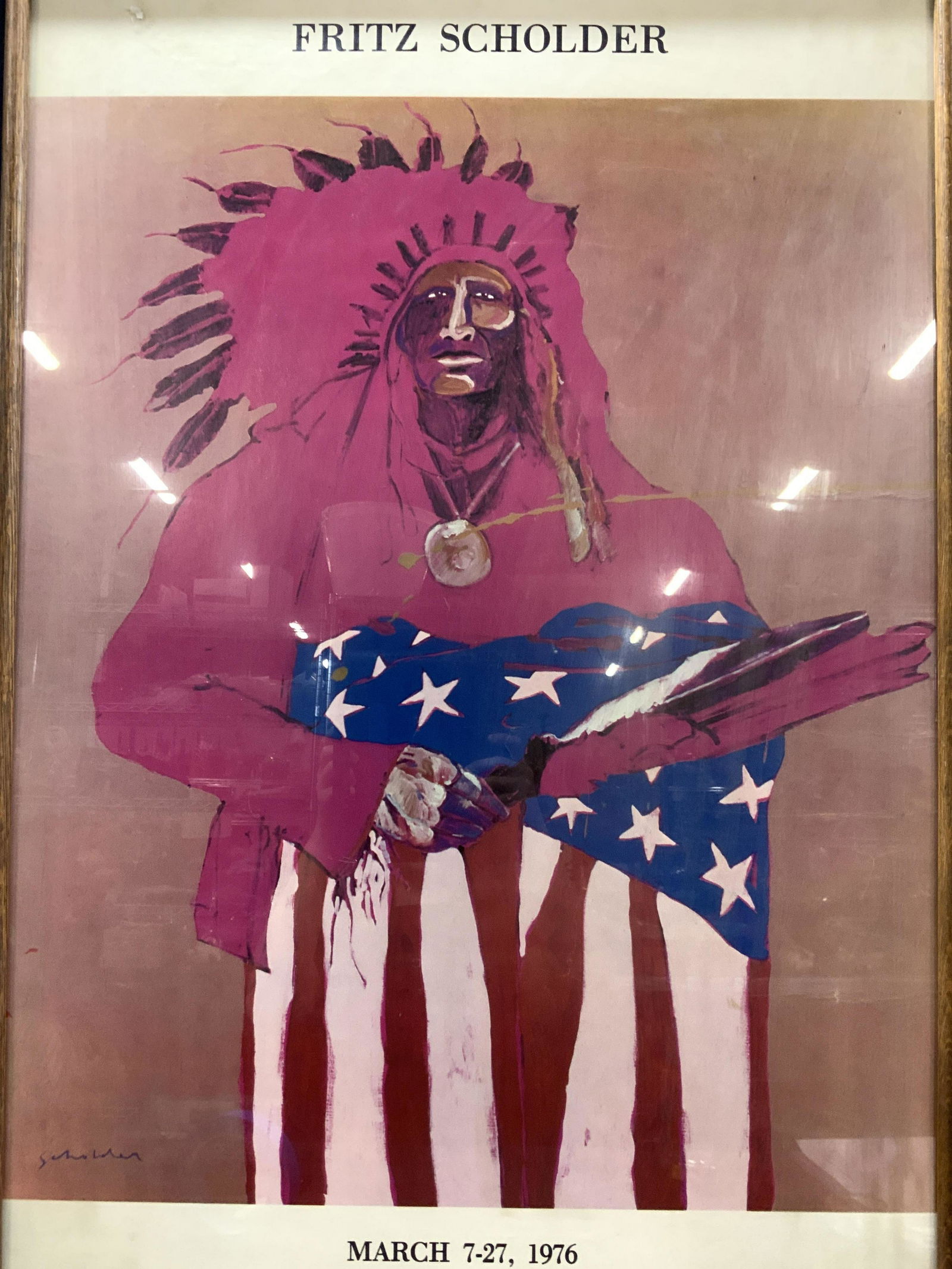 FRITZ SCHOLDER The Last Indian Exhibit Lithograph (1 of 7)