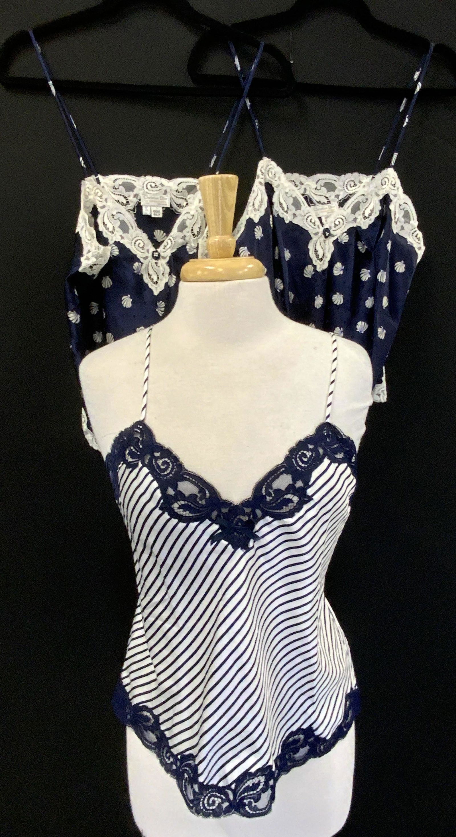 Lot 3 Vtg CHRISTIAN DIOR Silk Camisole Tops (1 of 9)
