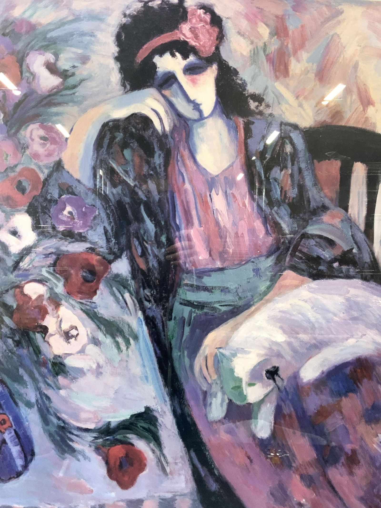 Barbara A.Wood Signed Lady W Cat Litho (1 of 10)