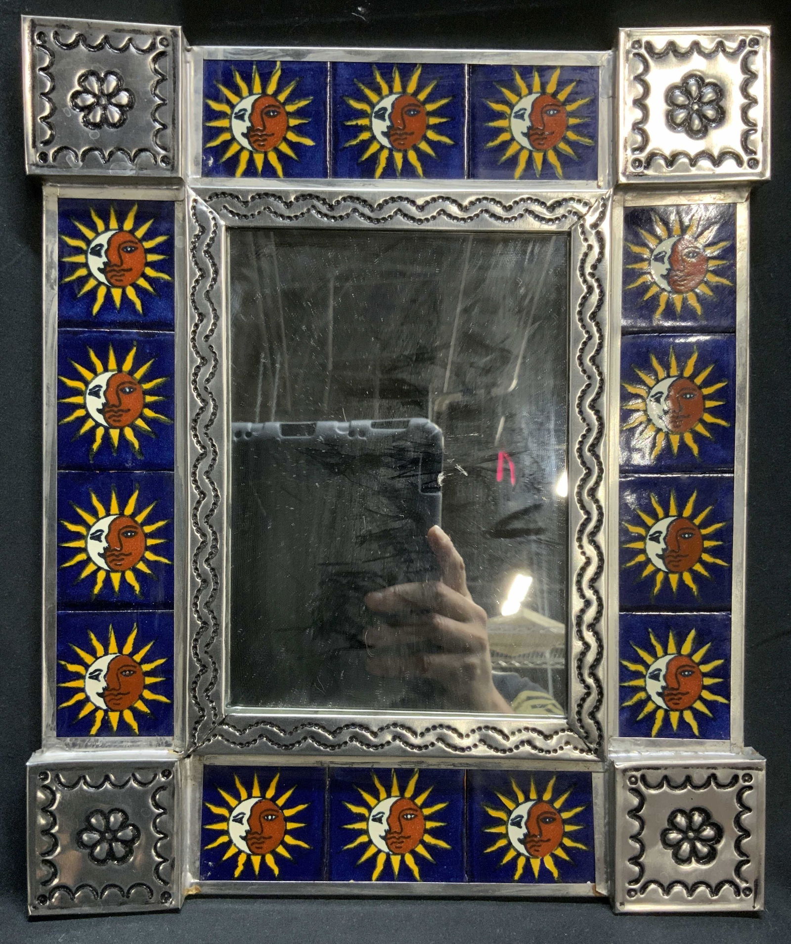 Metal & Sun Moon Tile Wall Mirror MEXICO (1 of 7)