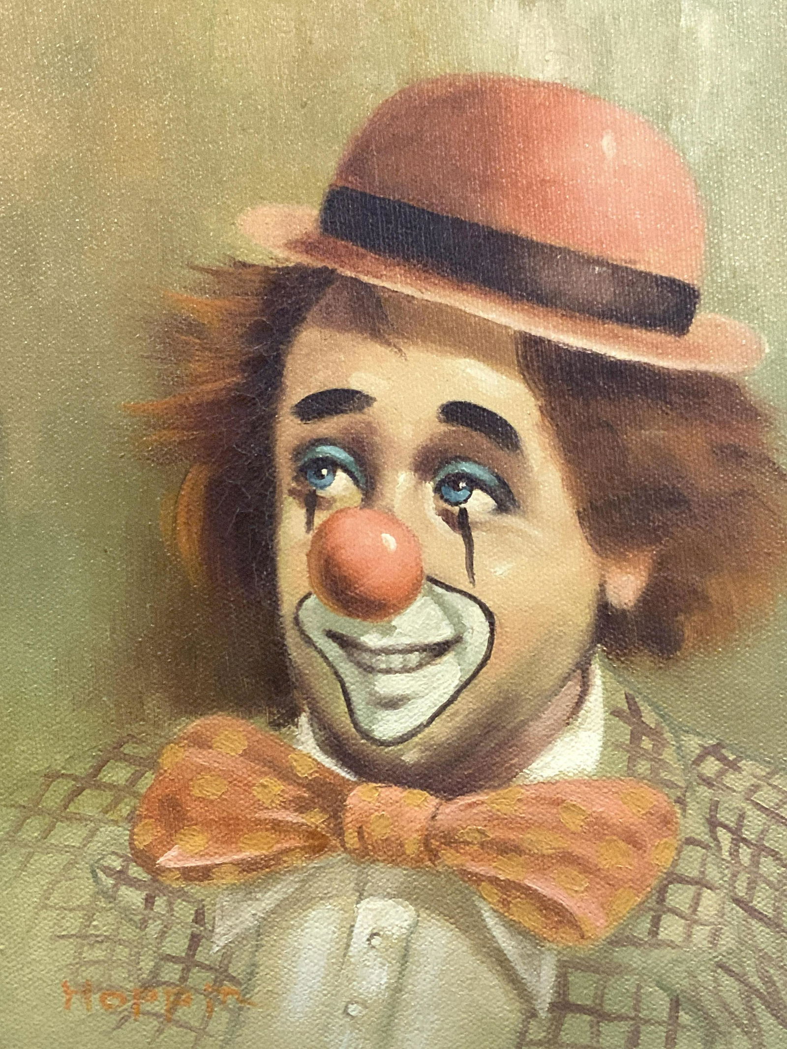 Hoppin Signed Clown Oil Painting (1 of 9)