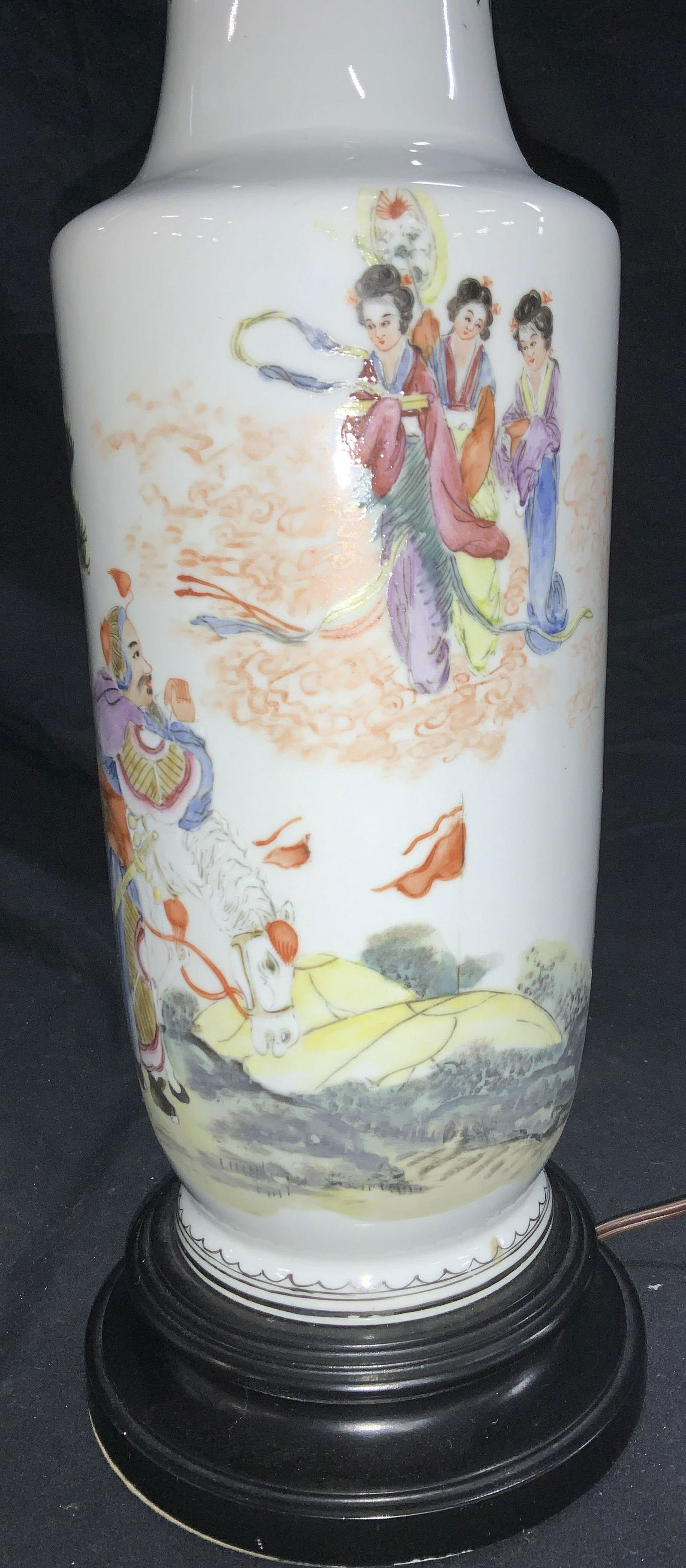 Hand Painted Asian Porcelain Lamp (1 of 9)