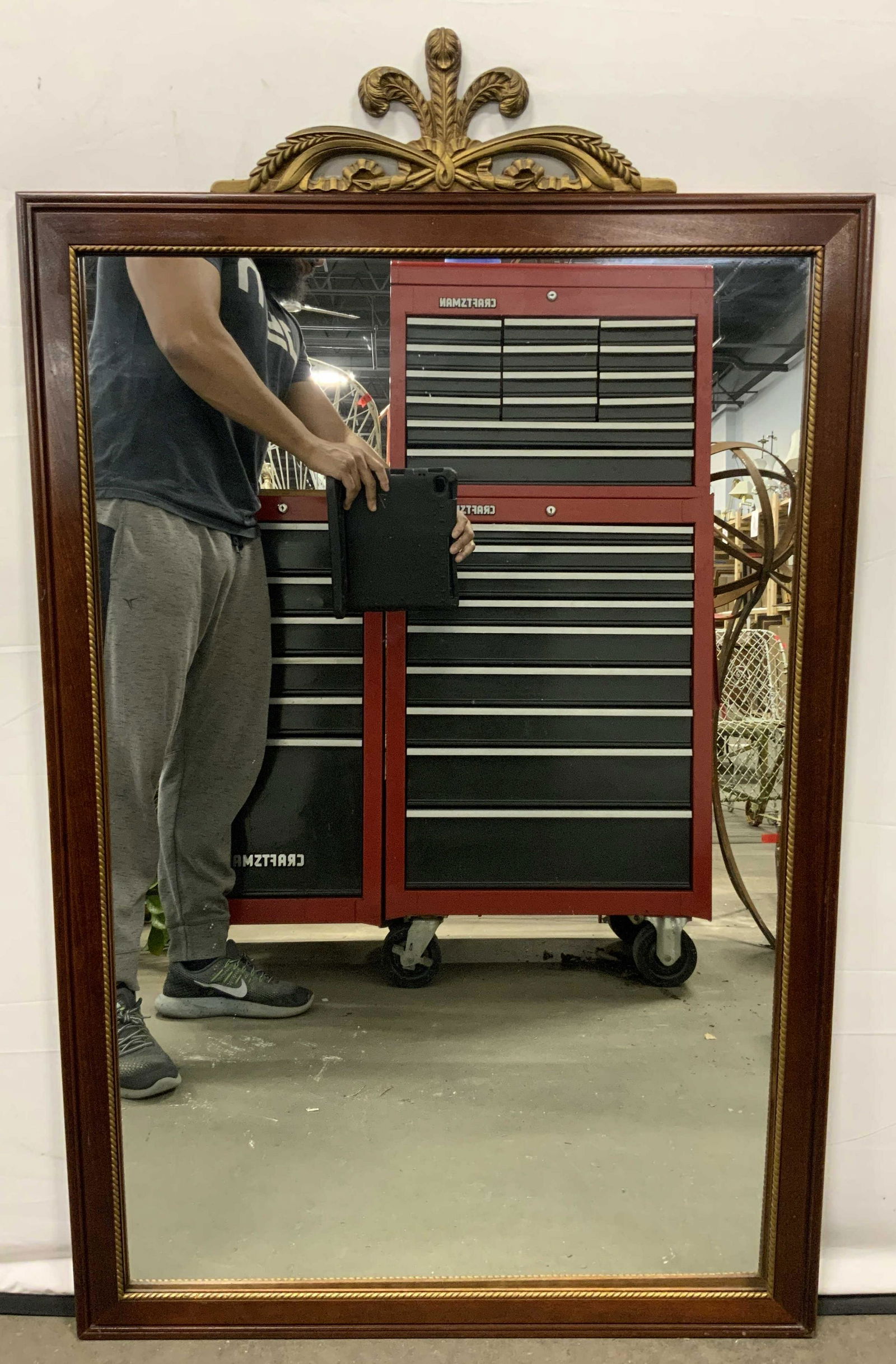 LENOIR Vintage Wood Frame Mirror (1 of 8)