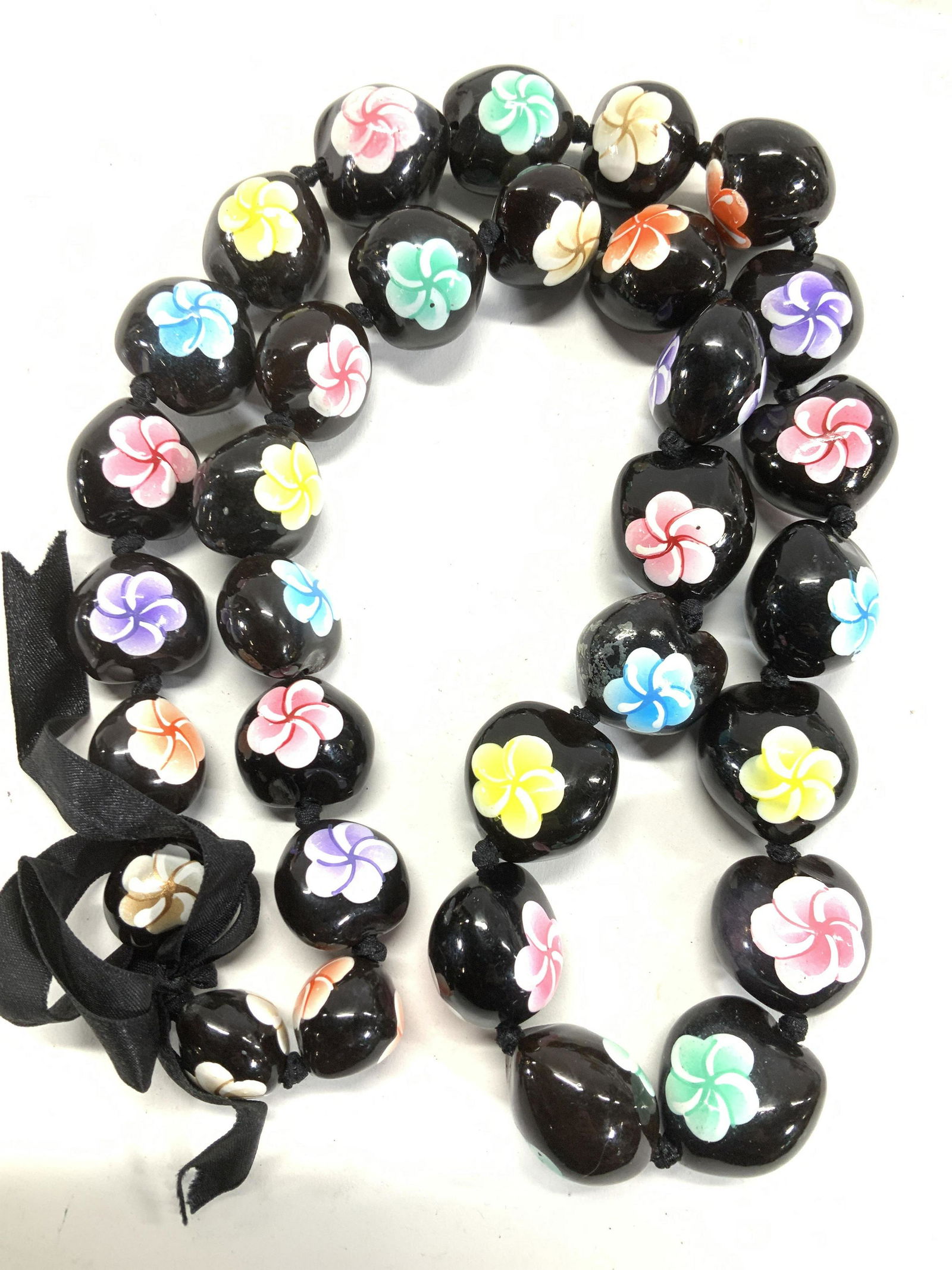 Chunky Hand Painted Lacquered Necklace (1 of 7)