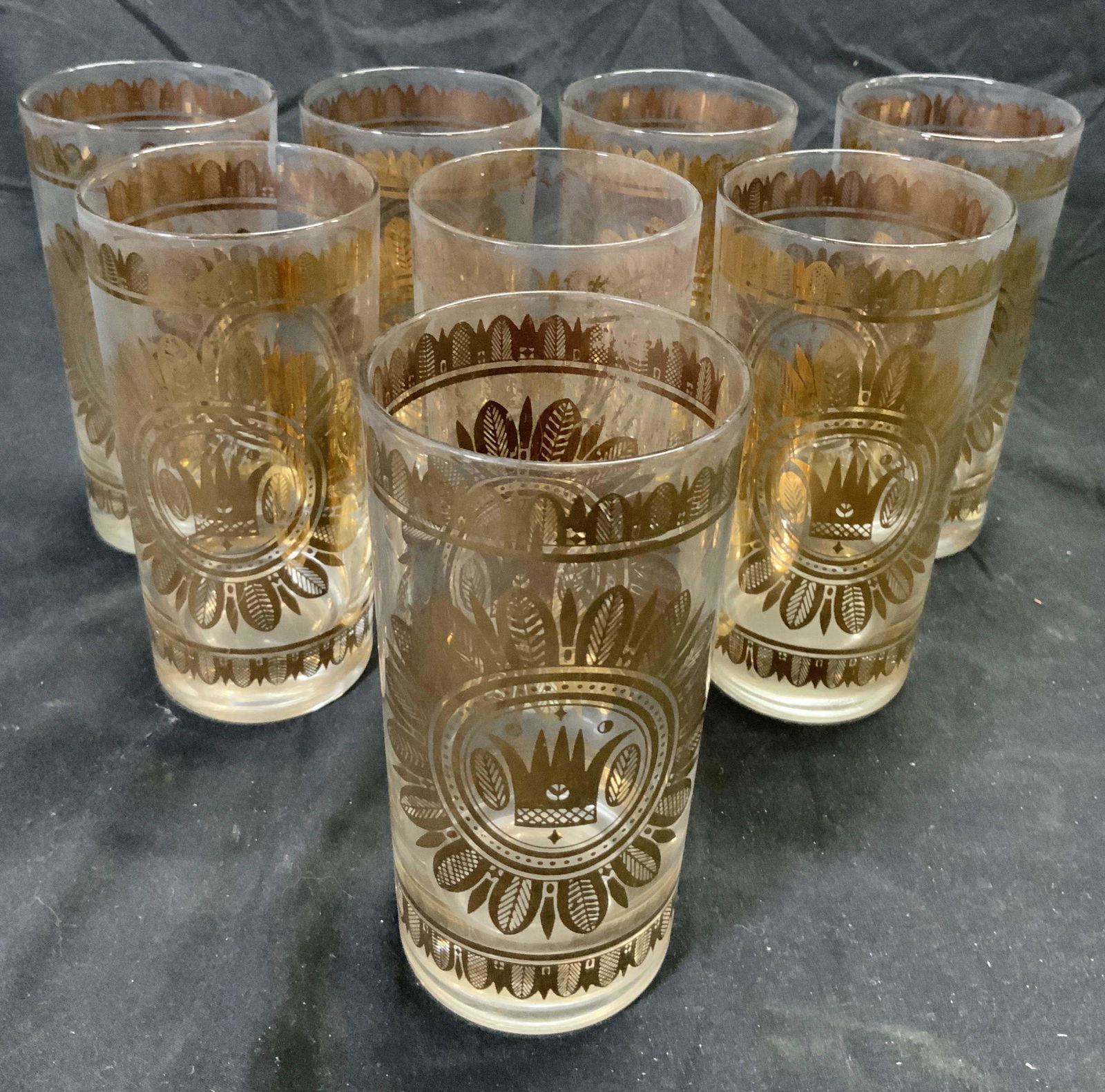 GEORGES BRIARD 8 Hawaiian Crown Highball Glasses (1 of 6)