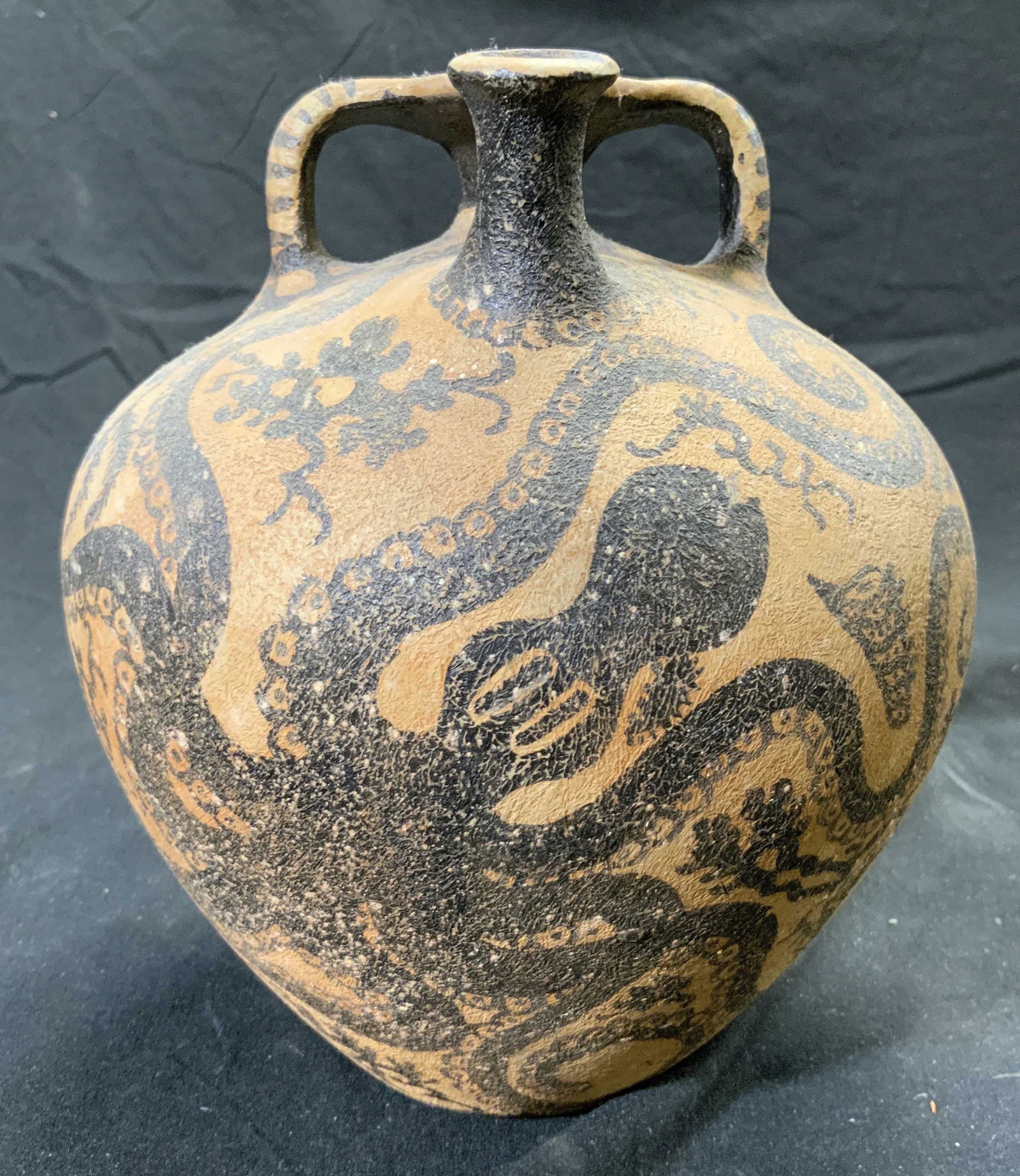 Ceramic CRETAN Vase Vessel W Octopus Detail (1 of 9)