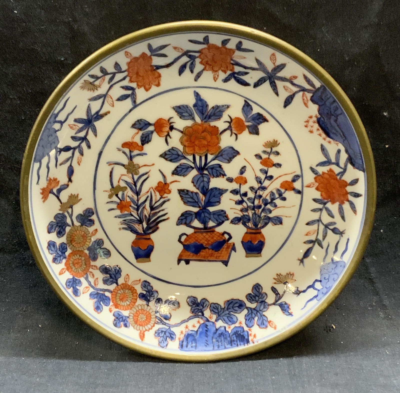 Vintage ACF Japanese Imari Porcelain & Brass Bowl (1 of 6)