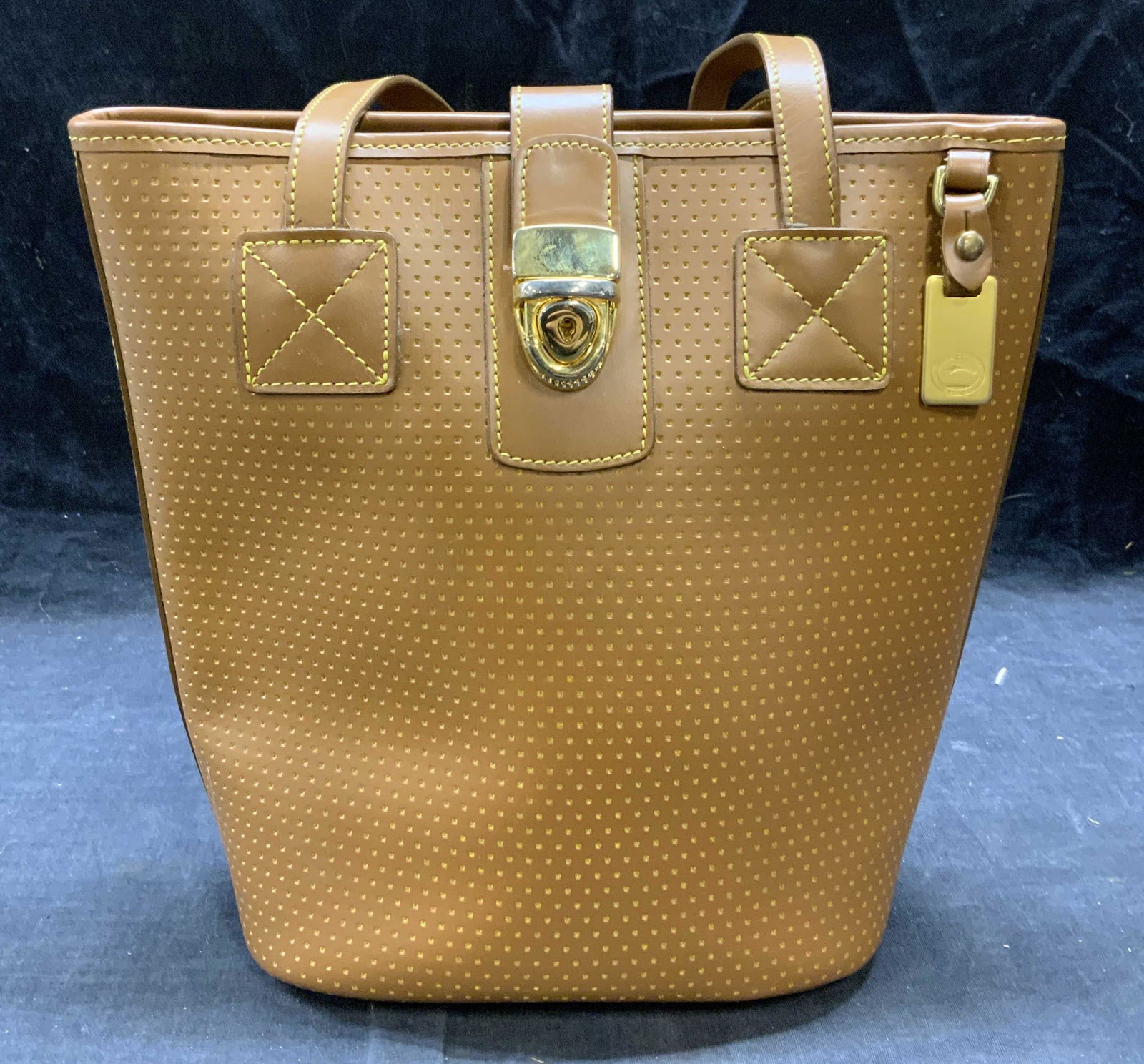DOONEY & BOURKE Tan Perforated Leather Handbag (1 of 8)
