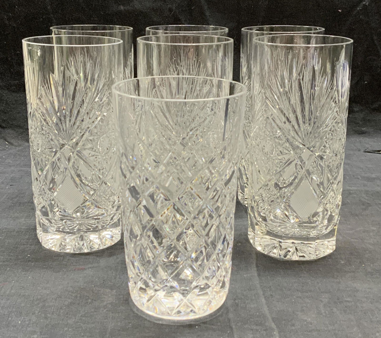 Lot 7 Cut Crystal Drinking Glasses Auction