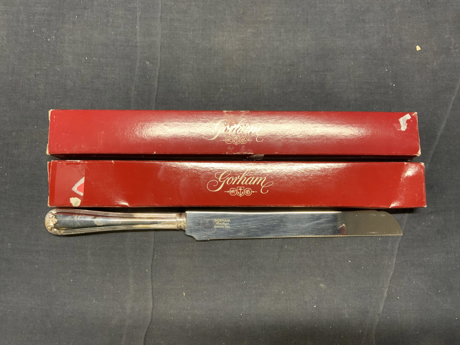 Pair GORHAM Silver Plated Cake Knives, Italy NIB (1 of 7)