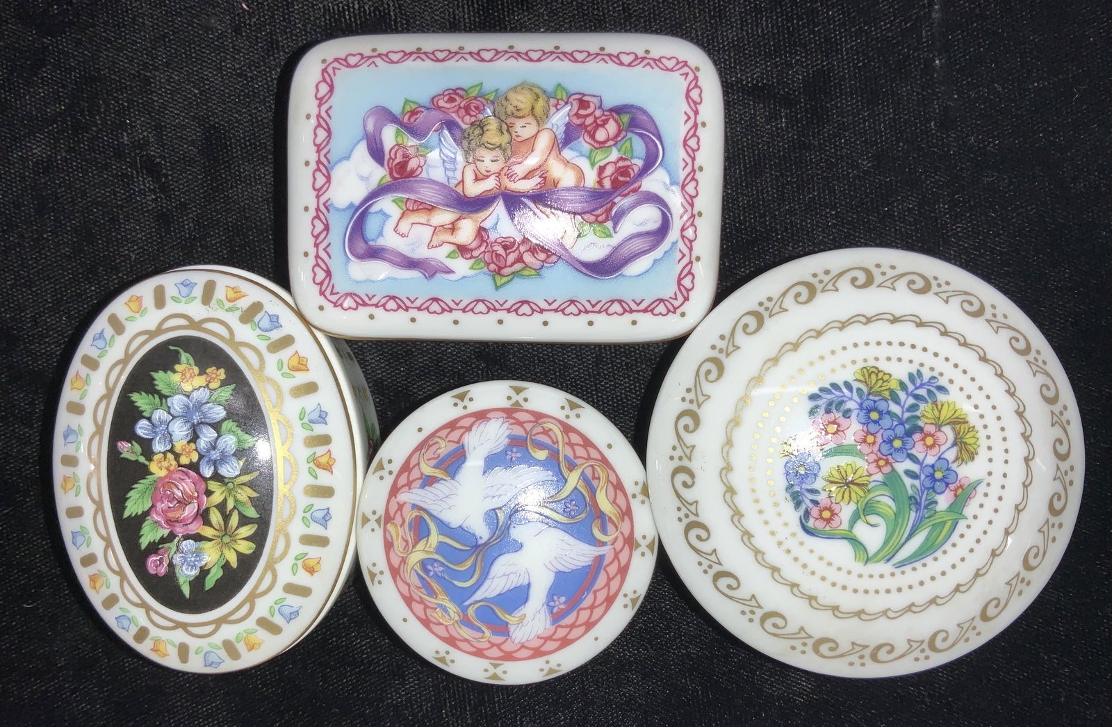 Lot 4 Cadeaux Damour Limoges Porcel Trinket Boxes (1 of 6)
