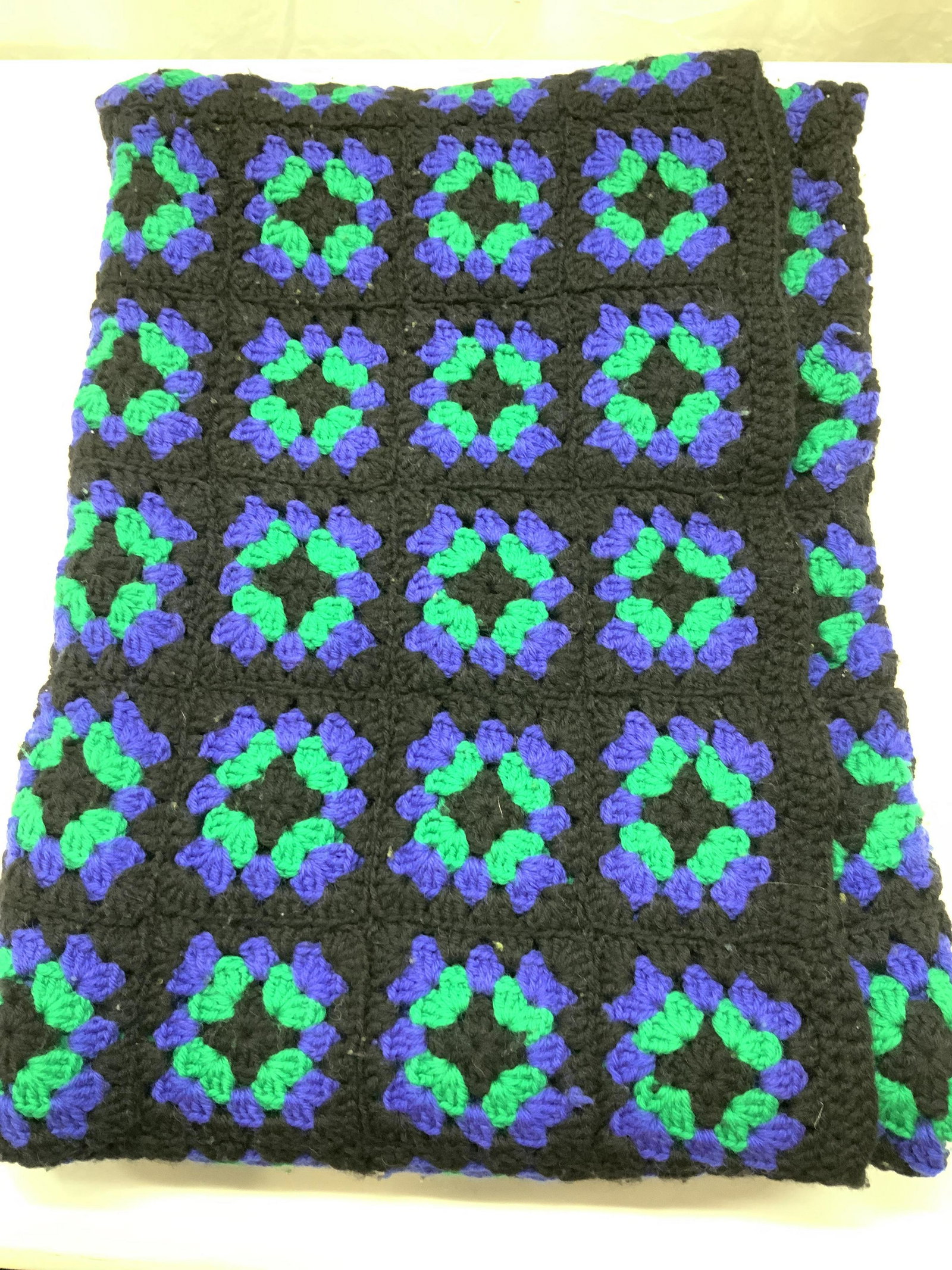 Hand Crochet Wool Throw Blanket (1 of 7)