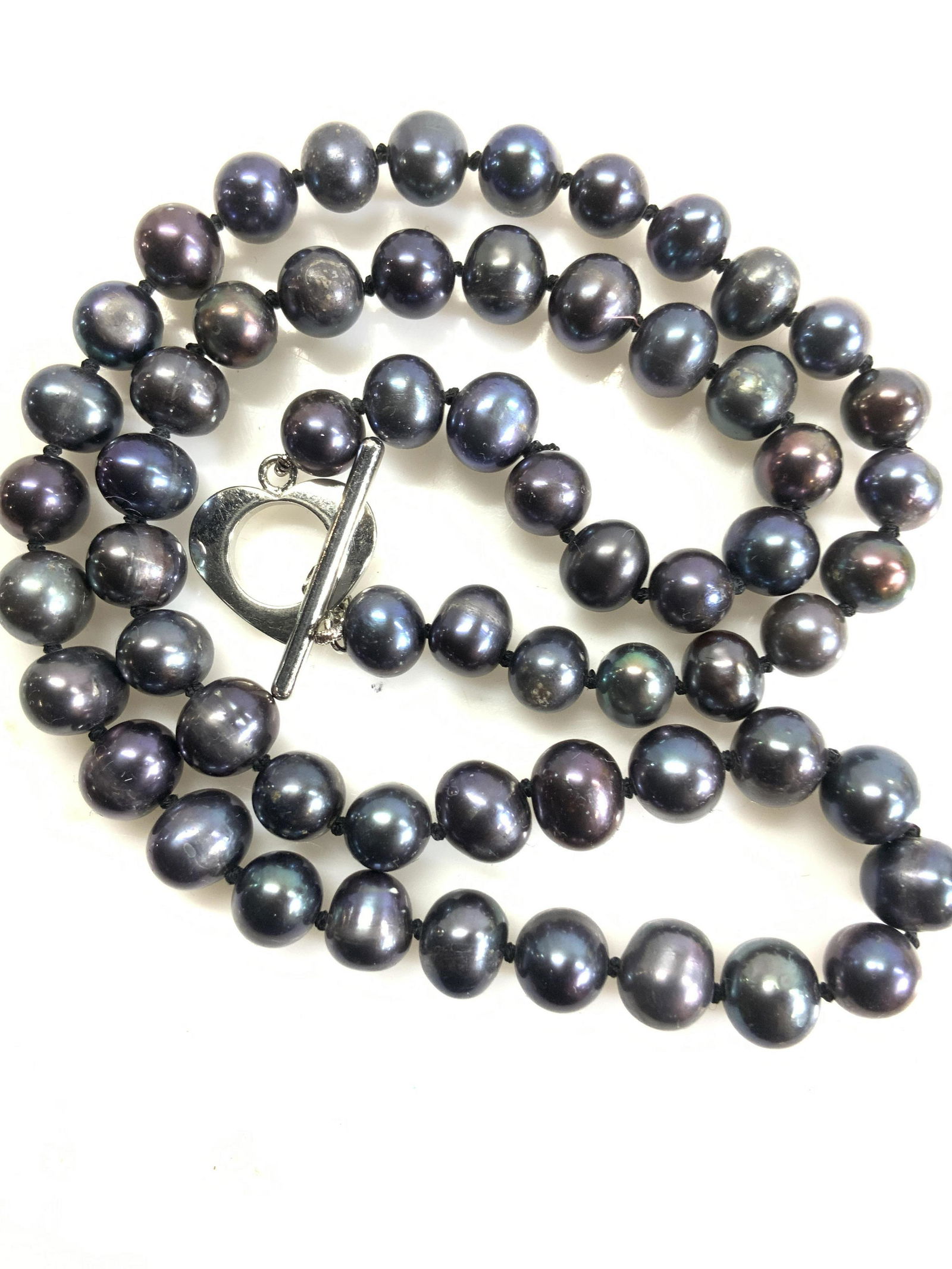 Tahitian Cultured Pearl Necklace, Sterling Clasp (1 of 8)