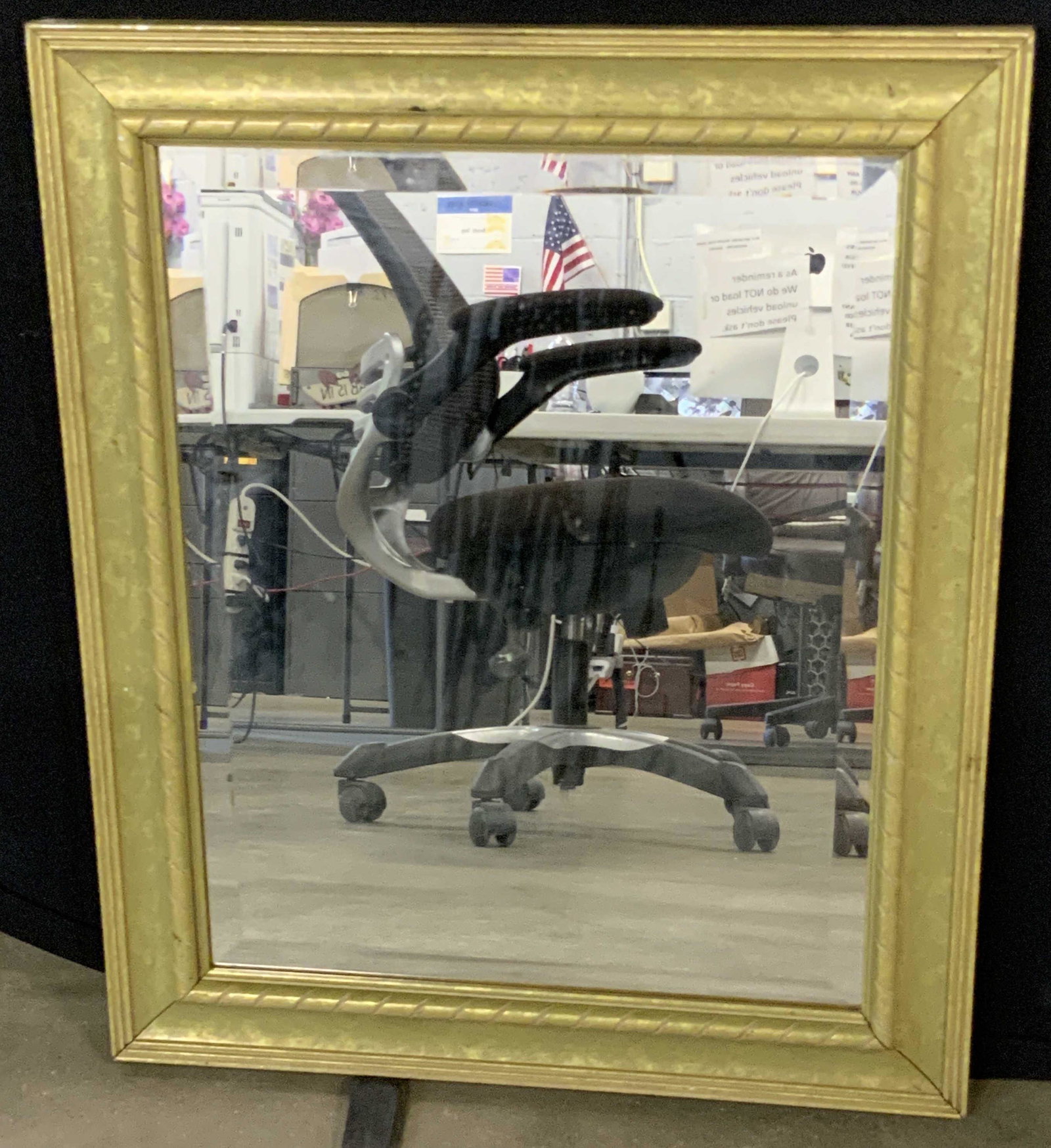 Vintage Painted Rectangular Wooden Mirror (1 of 8)