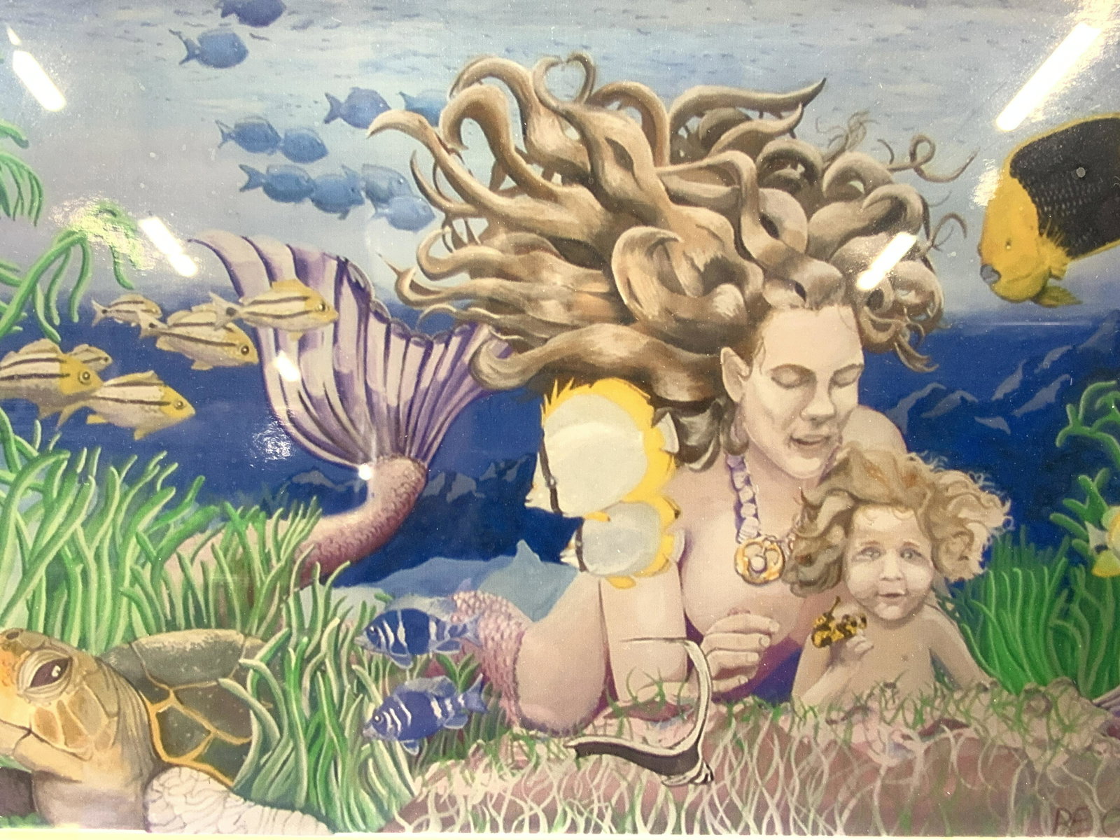 Mother Mermaid W Child Lithograph (1 of 7)