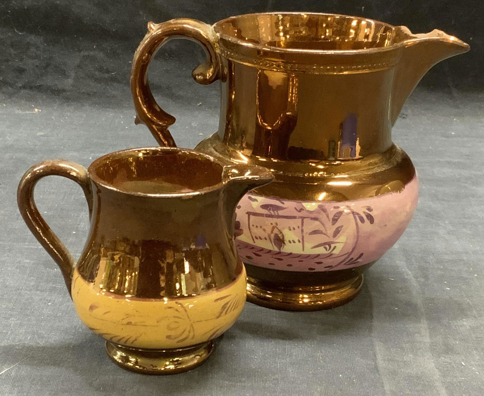 Lot 2 Lustreware Ceramic Creamer Pitchers (1 of 10)