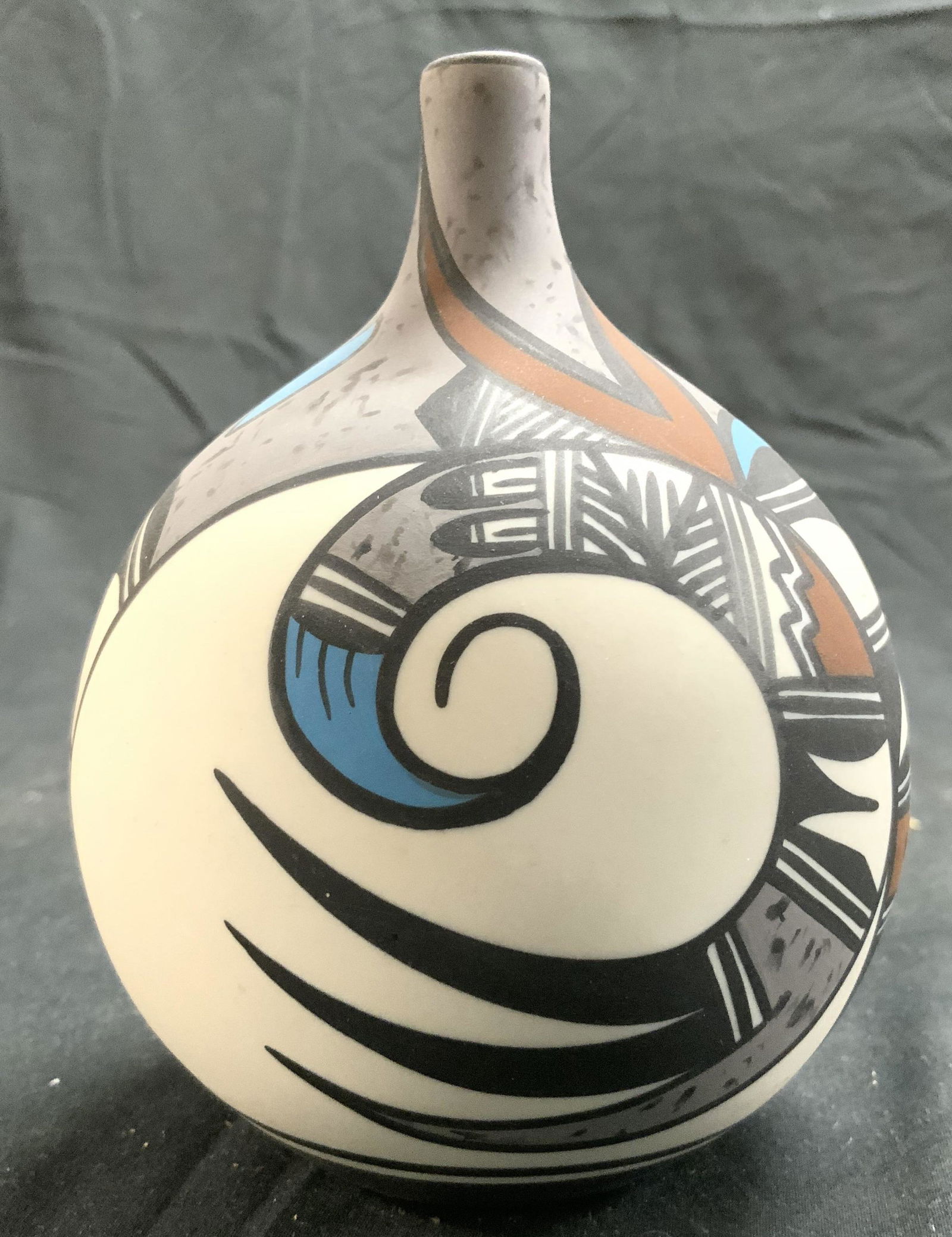 HOPI BIRD Signed Porcelain Bud Vase Vessel (1 of 6)
