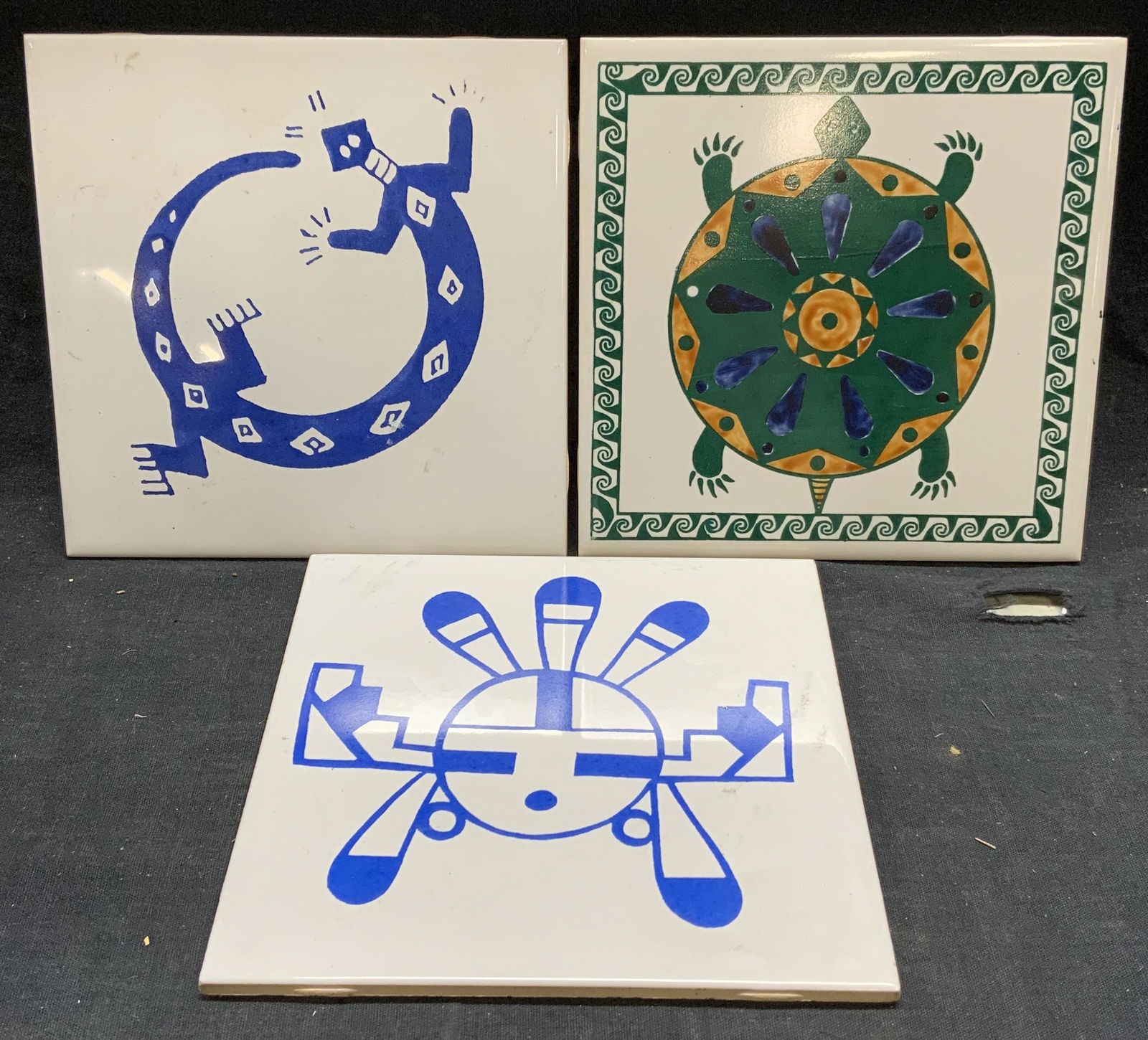 Lot 3 Tribal Animal & Figural Ceramic Tiles (1 of 7)