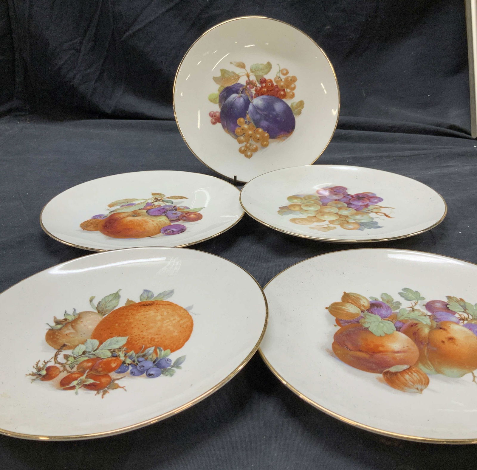 Set 5 Schumann Porcelain Fruit Plates, Bavaria (1 of 7)