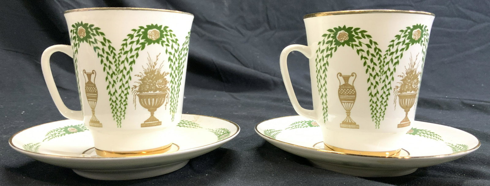 LOMONOSOV Set 4 Porcelain Cups & Saucers USSR (1 of 6)