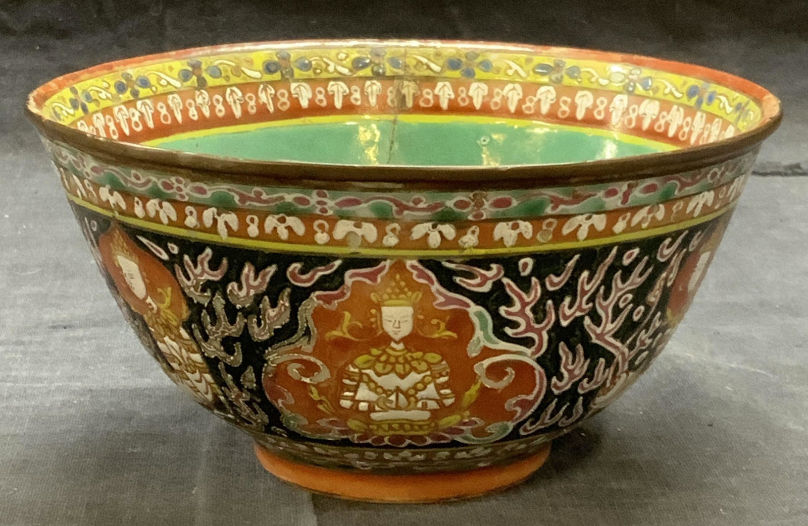 Vintage Hand Painted Asian Ceramic Bowl (1 of 6)