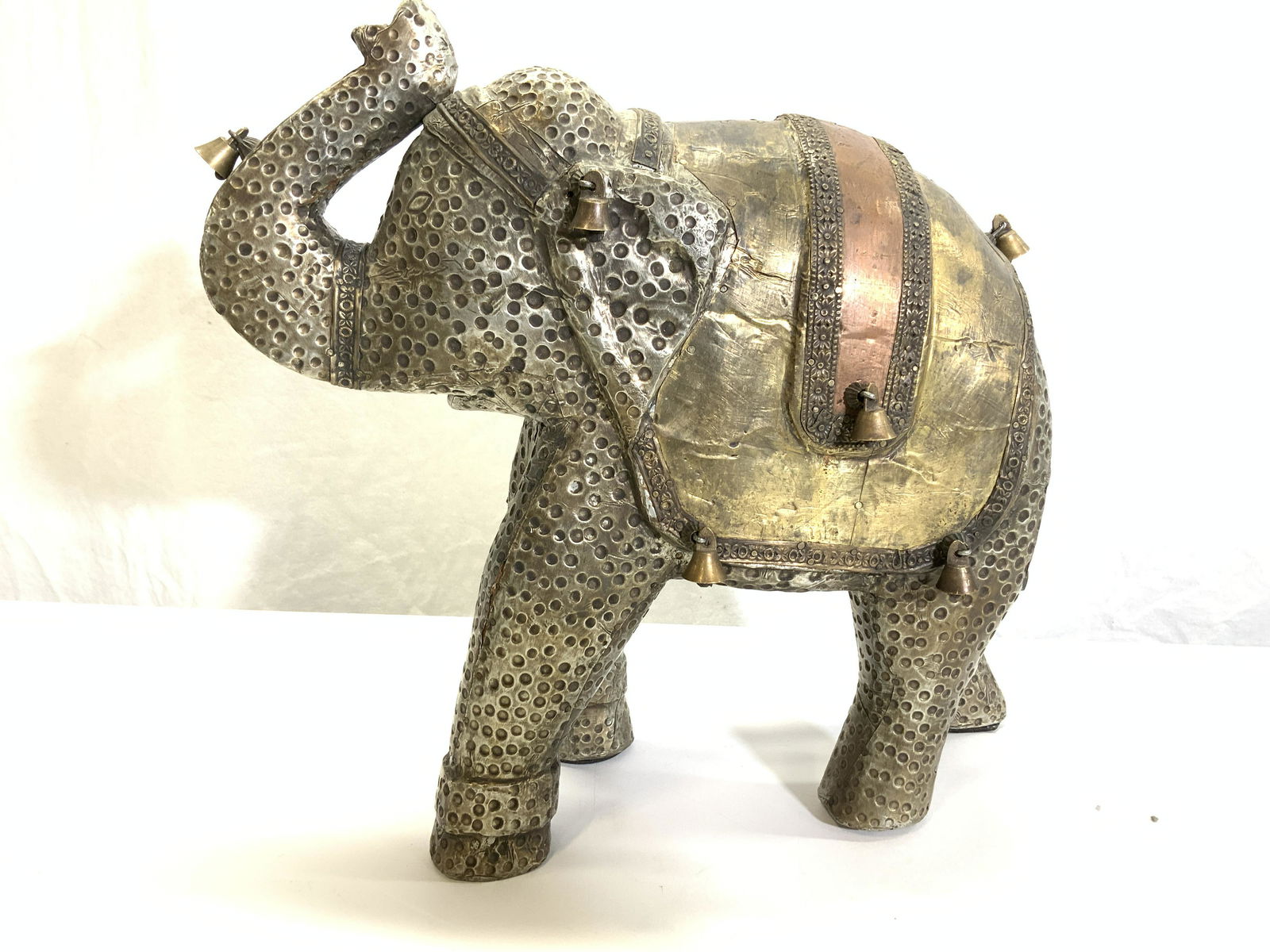 Hand Crafted Hammered Metal Elephant Statue (1 of 9)