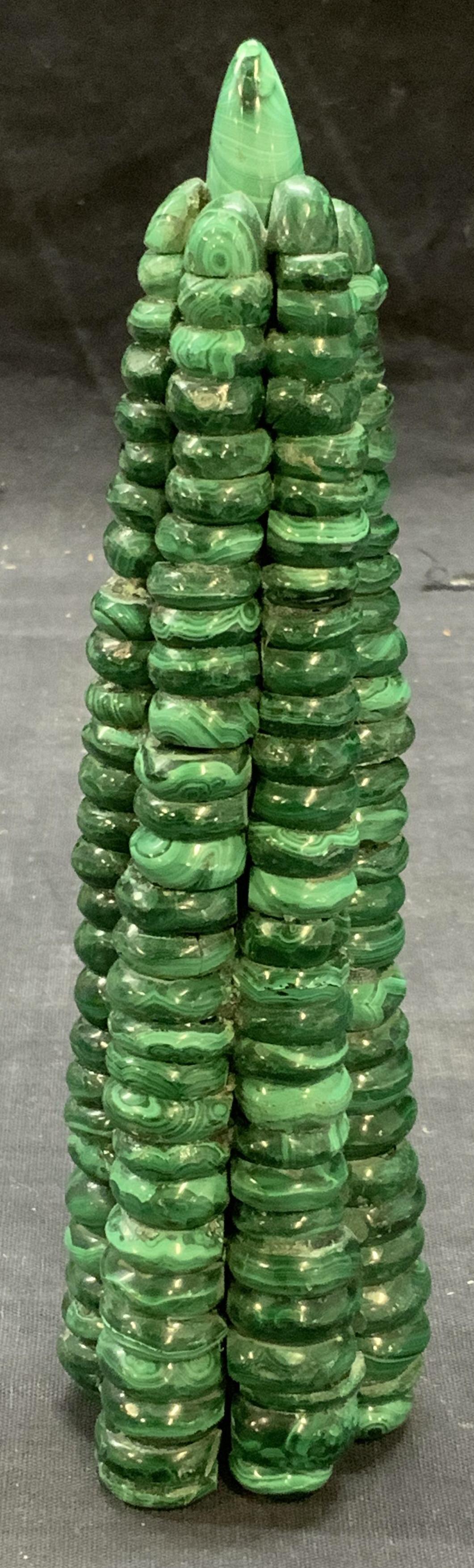 Polished Malachite Gemstone Corn Sculpture (1 of 6)