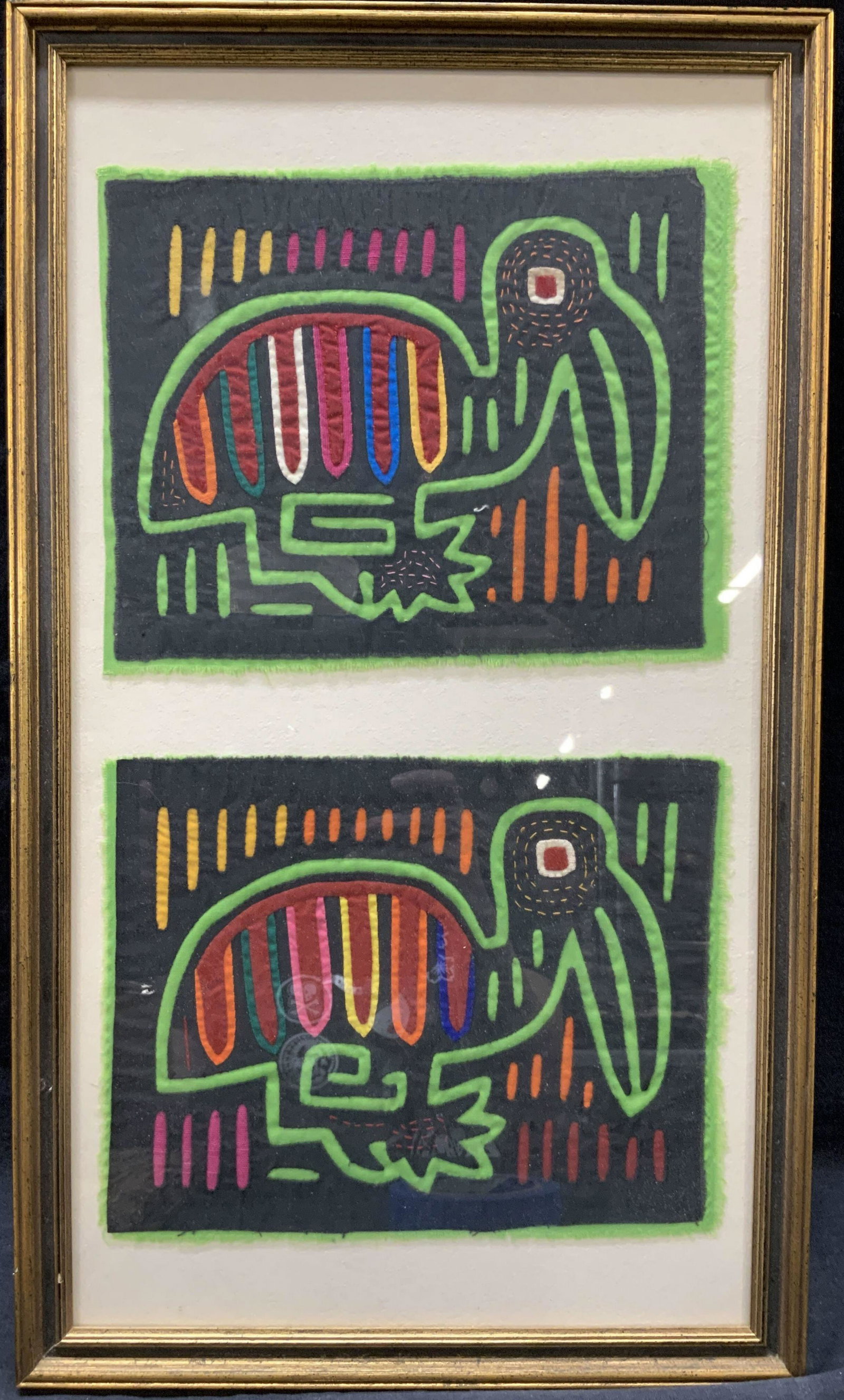 Framed Native Panama MOLA Bird Textiles (1 of 8)