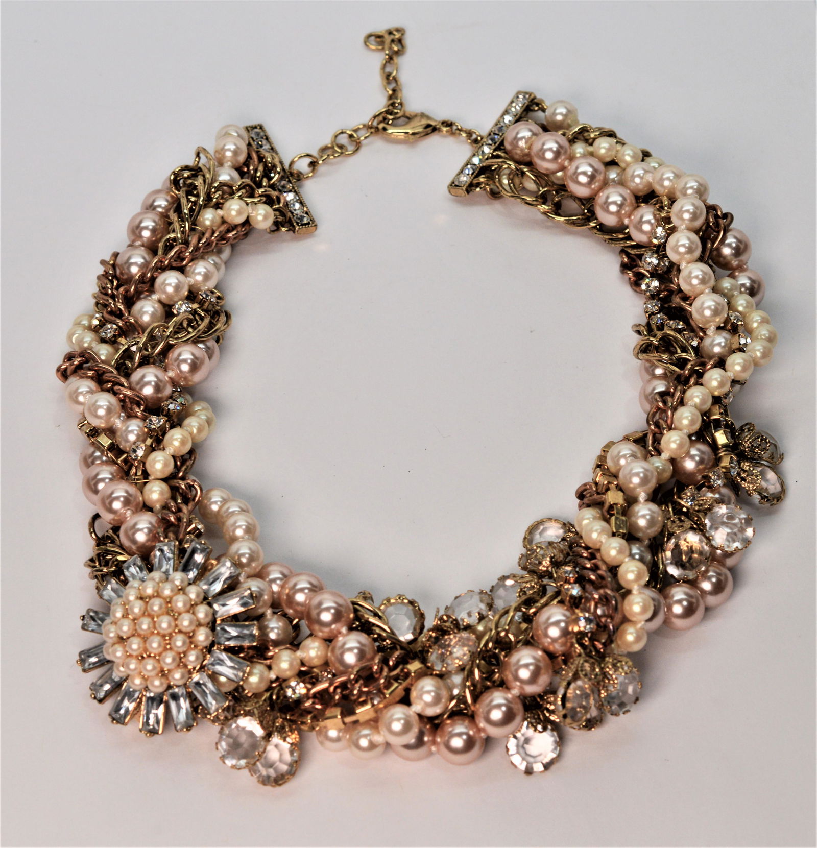 Faux Pearl & Crystal Multi-Strand Choker (1 of 5)