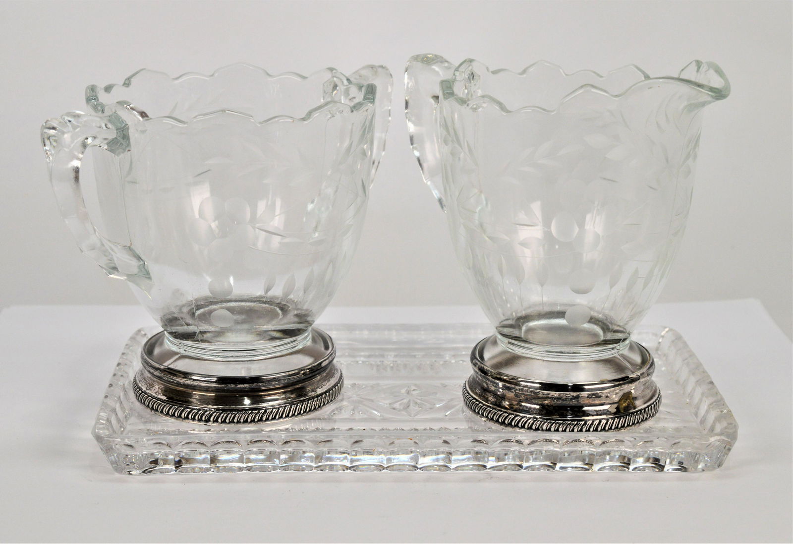 MidCentury Sterling Silver & Glass Cream and Sugar (1 of 5)