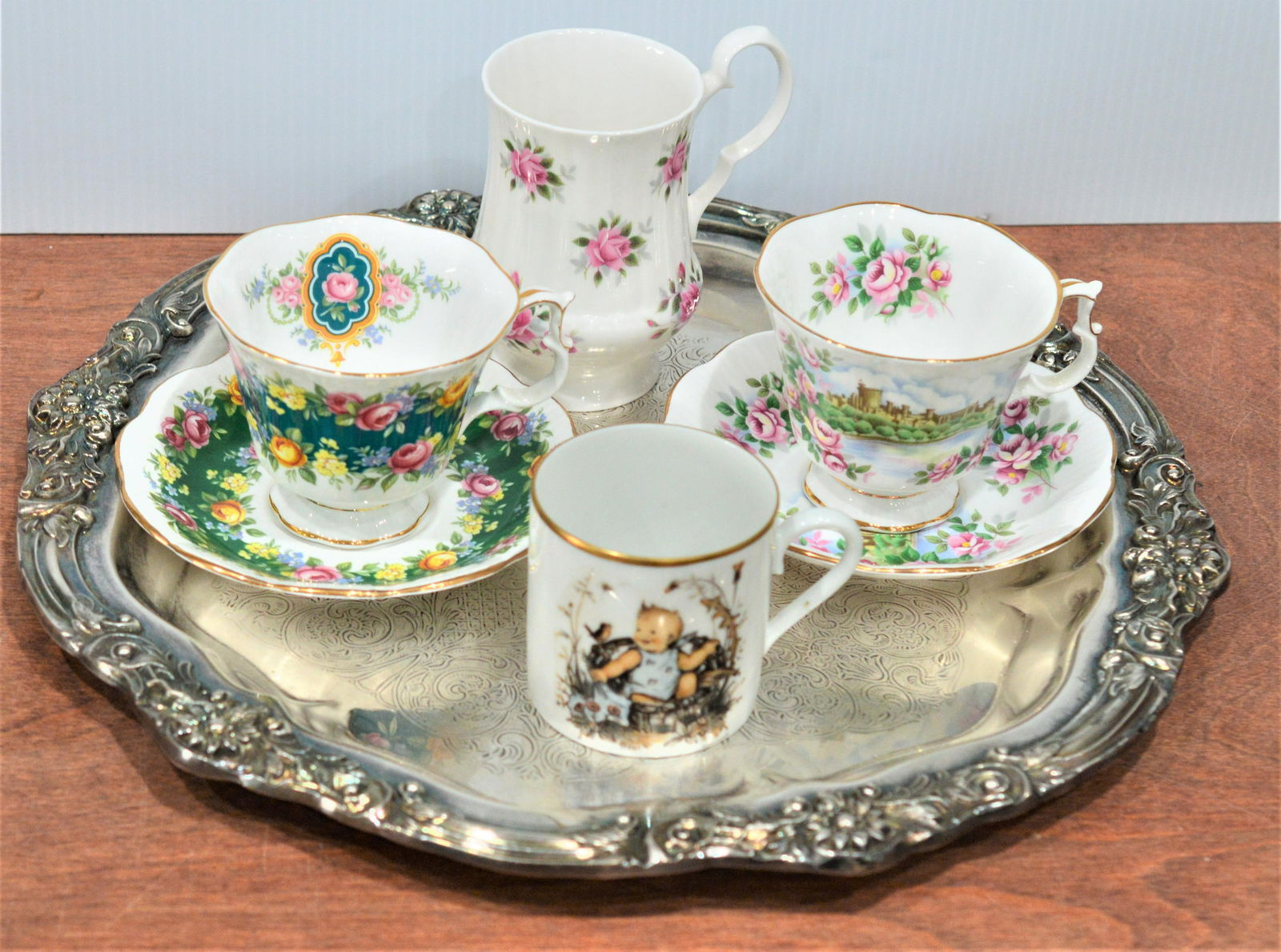 Mixed Tea Set & Tray, Royal Albert, Royal Windsor (1 of 10)