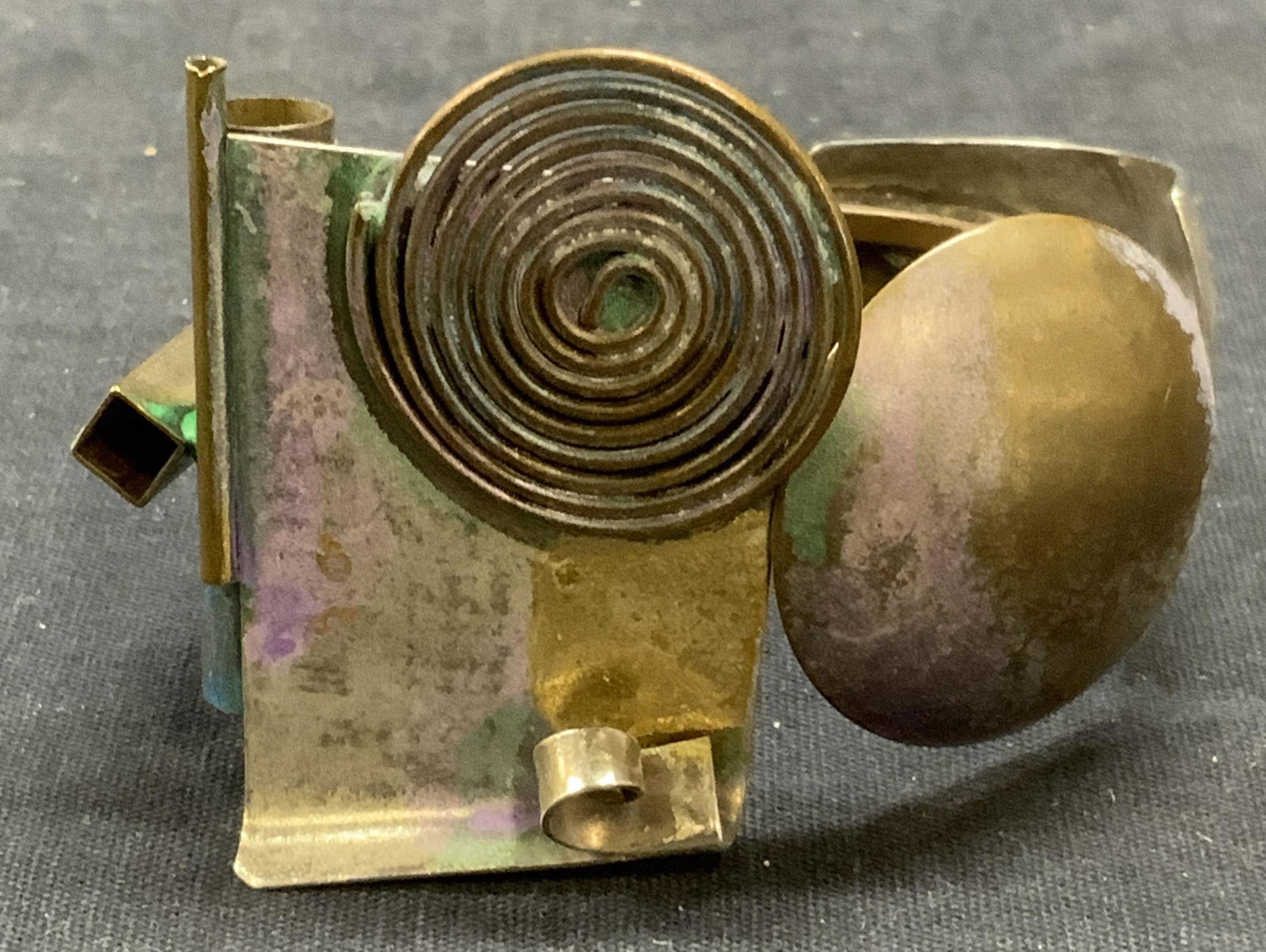 Sterling Silver & Gold Tone Sculptural Bracelet (1 of 6)