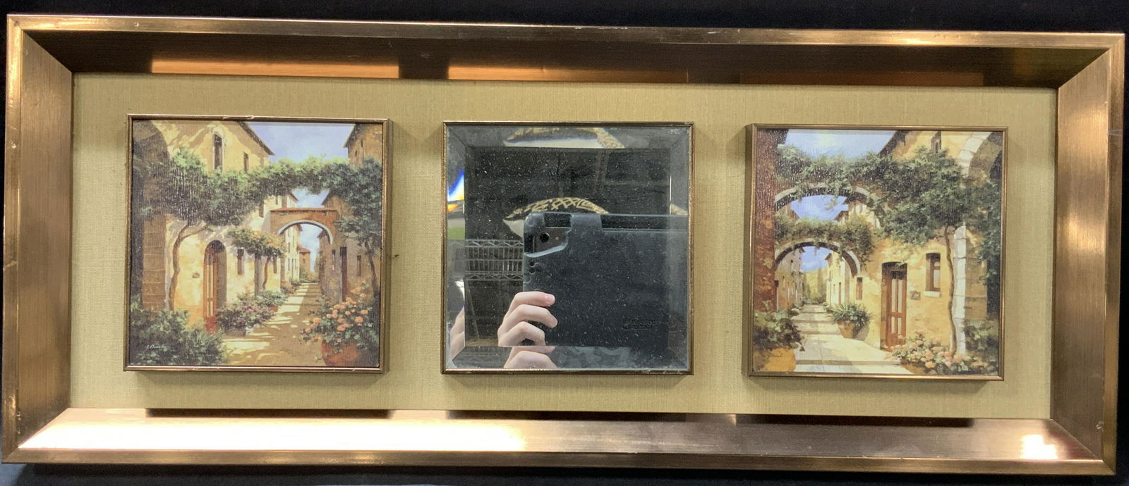 Triple Panel Art Lithograph & Mirror (1 of 8)