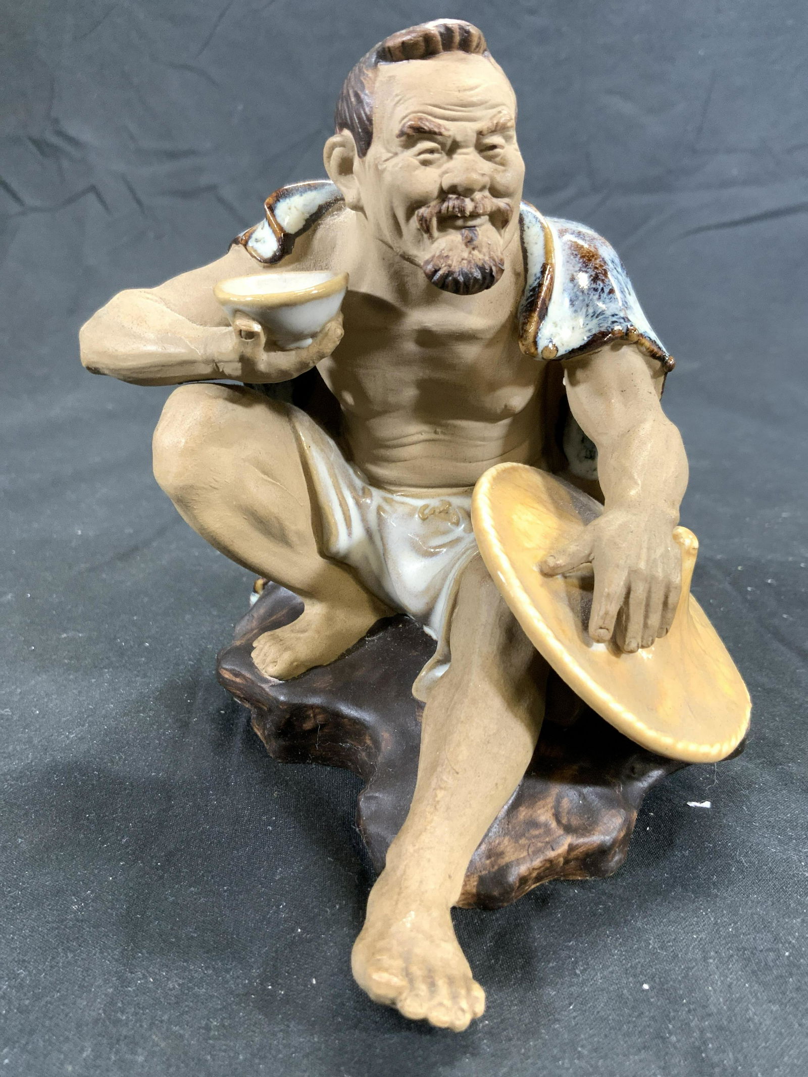 Vintage Asian Seated Ceramic Male Figure (1 of 8)