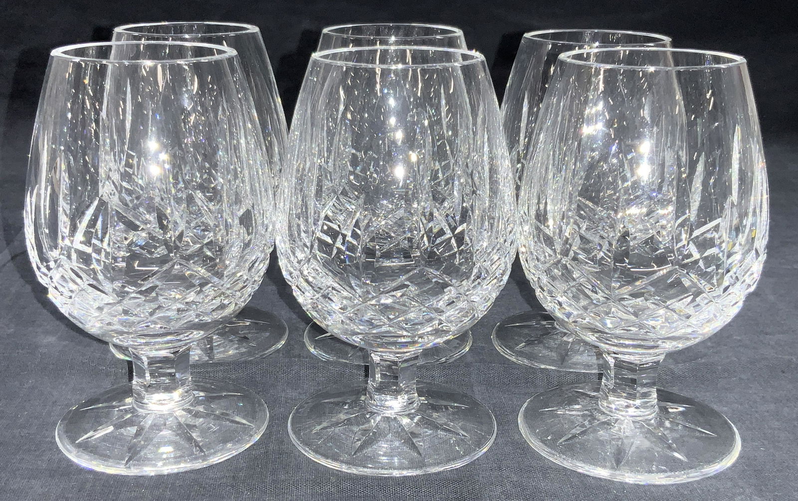Set 6 Waterford Cut Crystal Stemware Snifters (1 of 6)