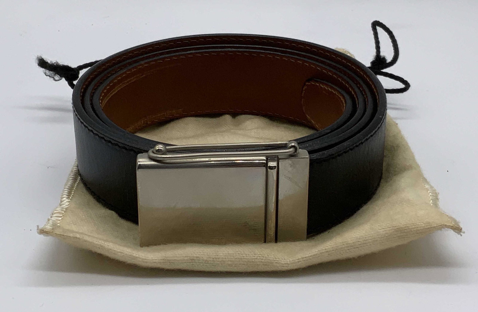 CALVIN KLEIN Black Leather Belt Italy (1 of 6)