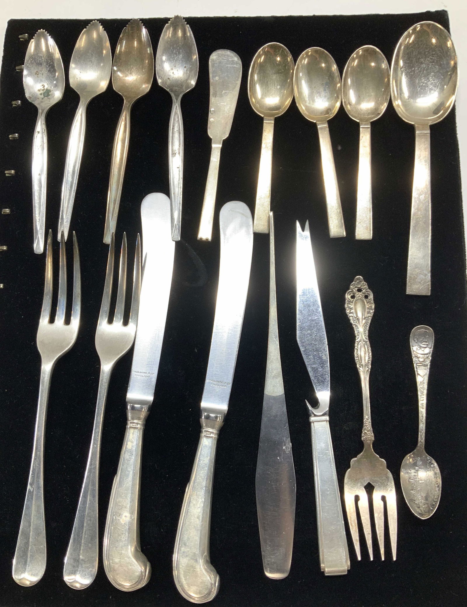 Grp 17 Sterling Silver and Plated Vtg Flatware (1 of 9)