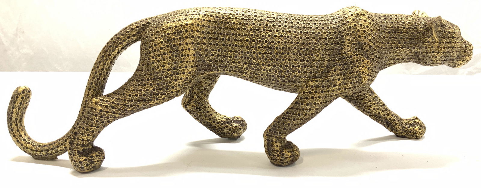 Gilt Ceramic Panther Statue Figural (1 of 8)