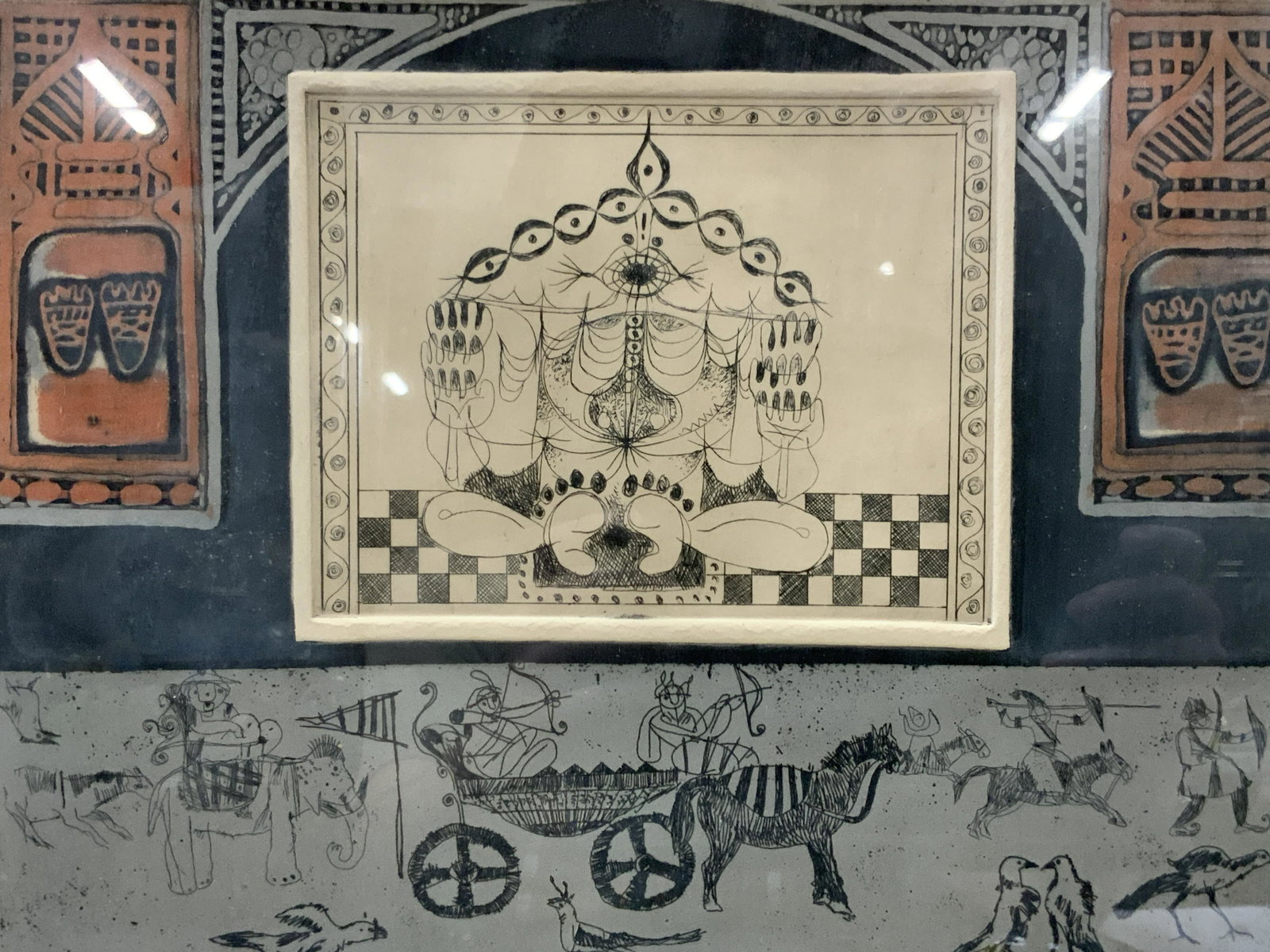 Signed Surrealist Color Block Etching (1 of 9)