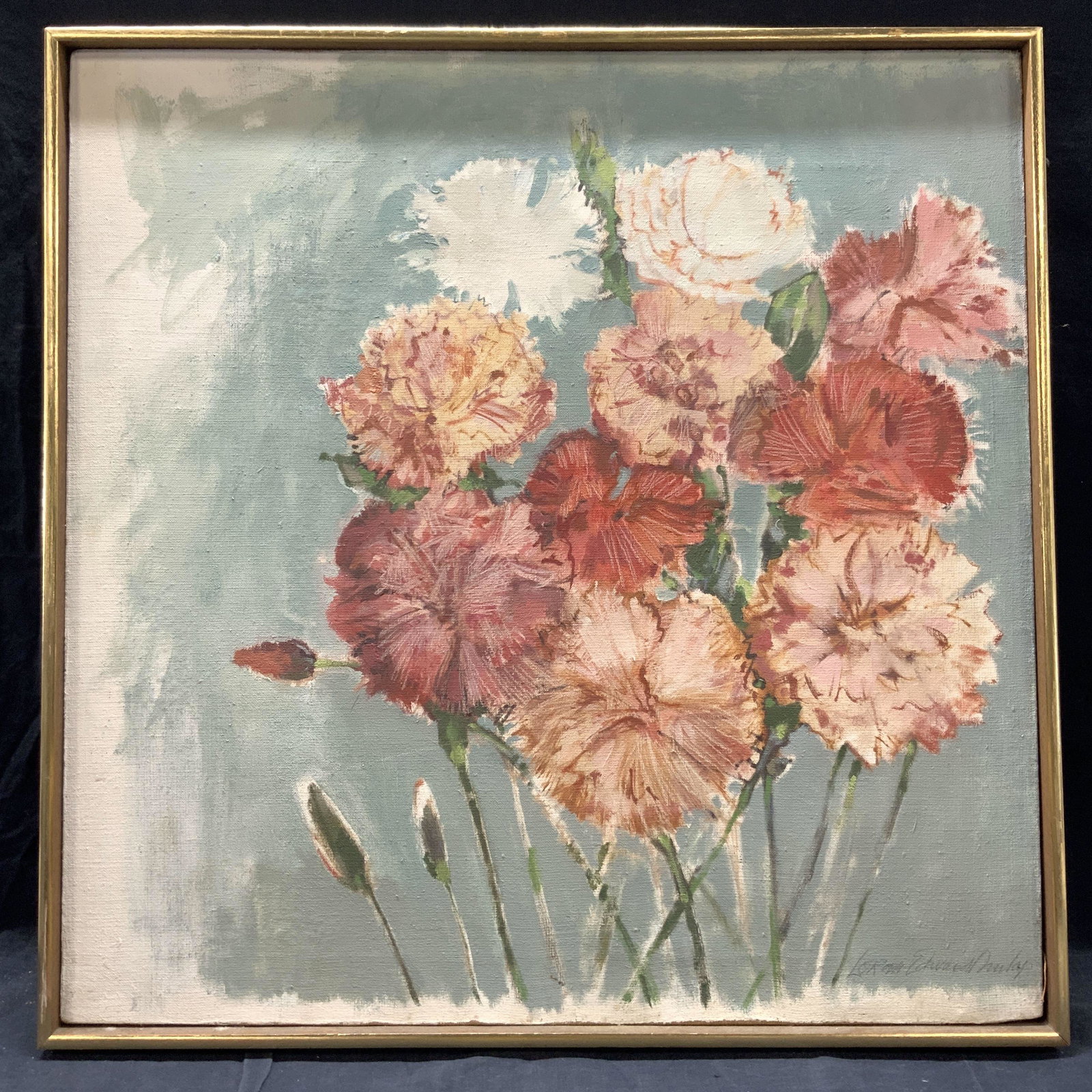 LOREN EDWARD DUNLAP Signed Floral Acrylic Painting (1 of 9)