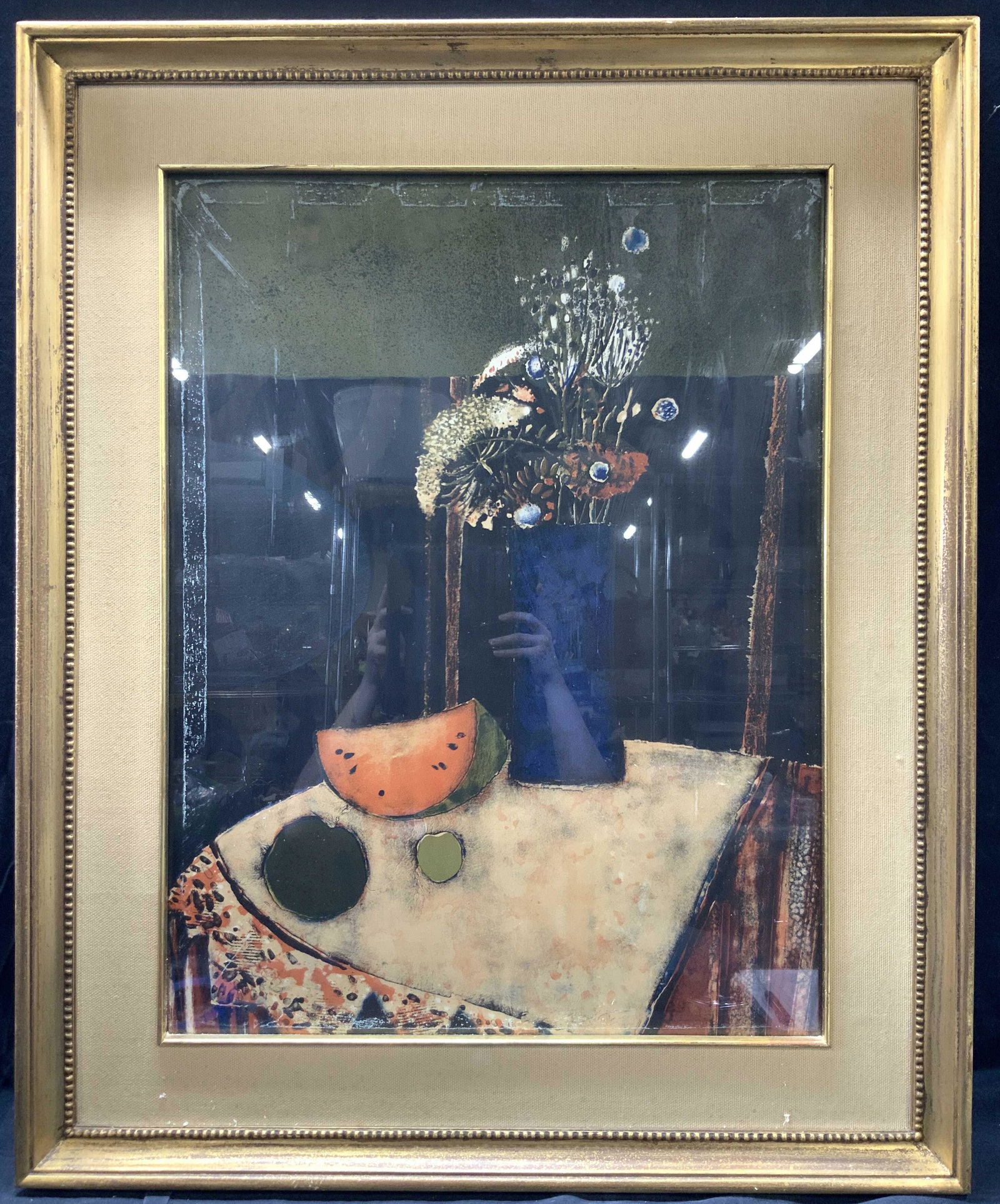 Rene Lenis Still Life Of Flowers & Fruit Litho (1 of 9)