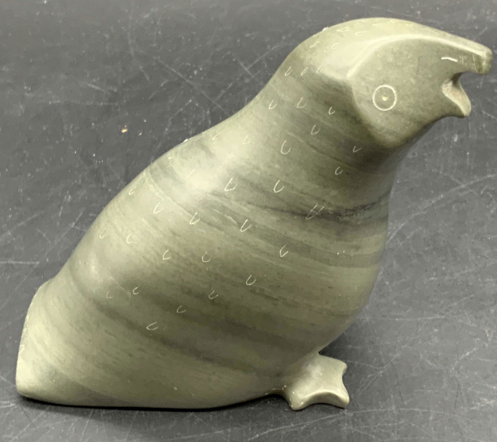 Signed Hand Carved Natural Stone Owl Figural (1 of 9)