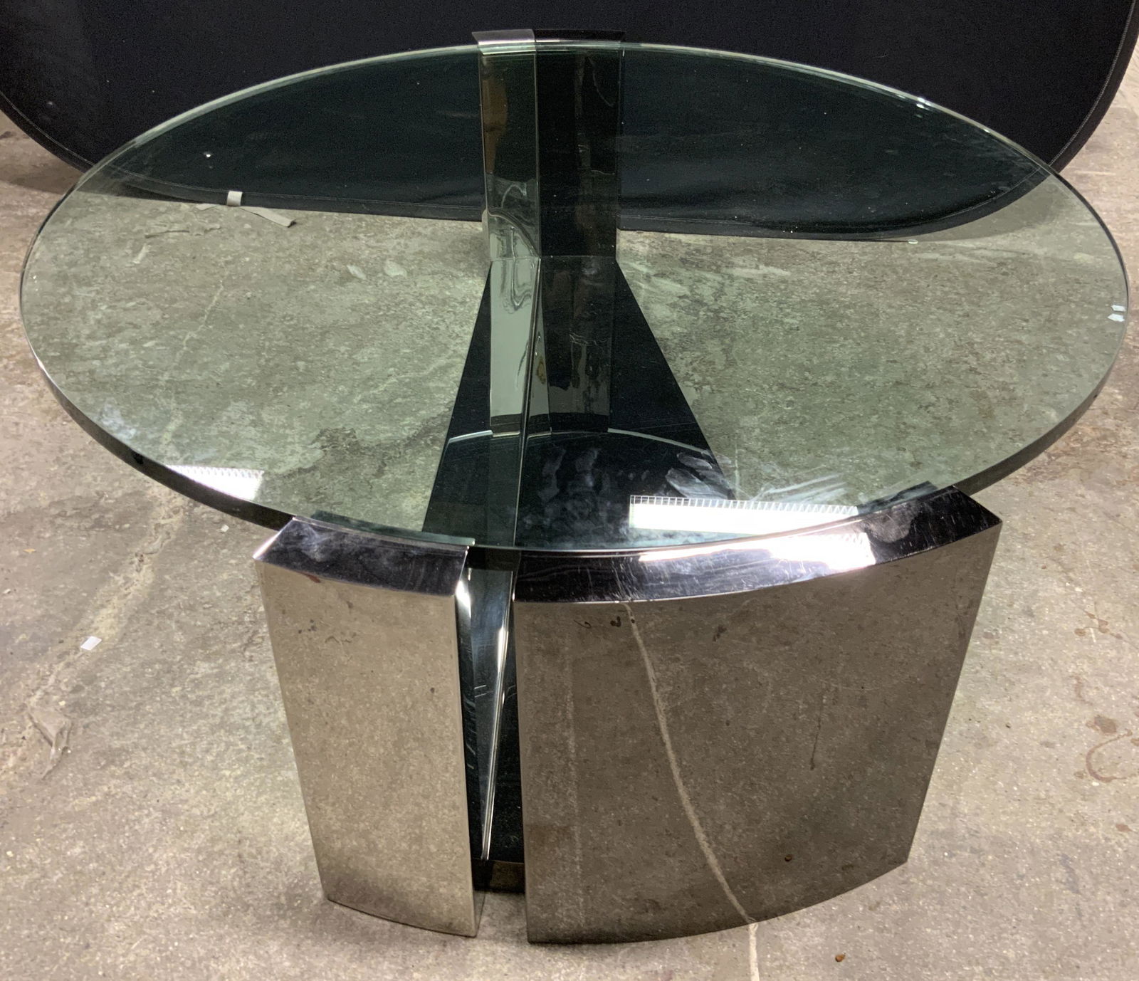 KARL SPRINGER MCM Circular Glass Coffee Table (1 of 11)