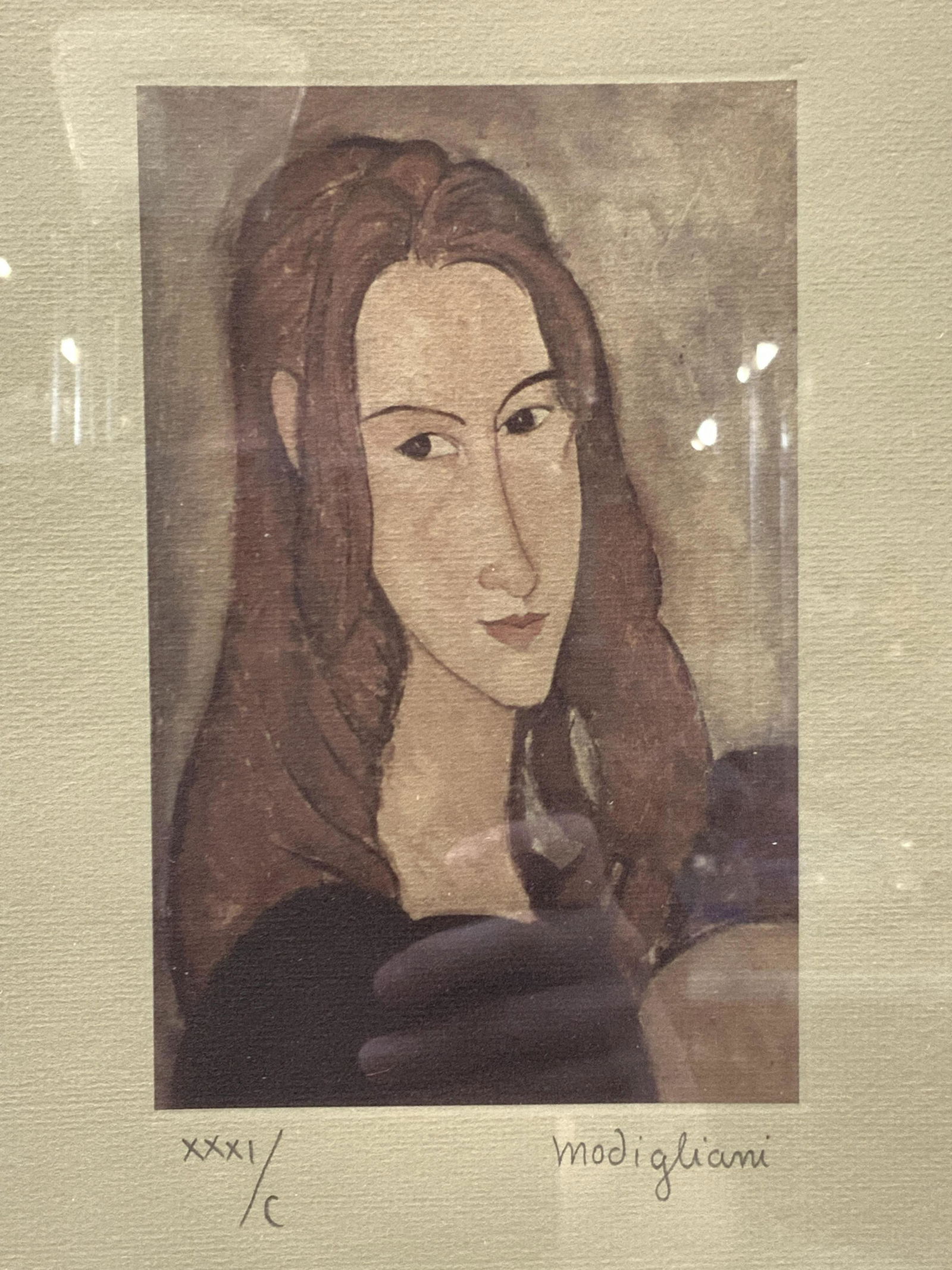 ATTR MODIGLIANI SIGNED Female Portrait Block Art (1 of 10)