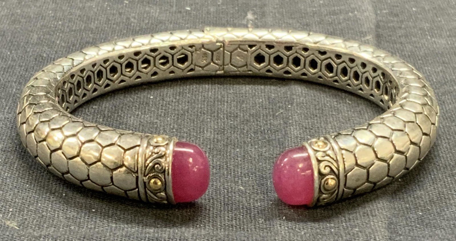 Style of Yurman Sterling Silver, 18K gold Cuff (1 of 6)